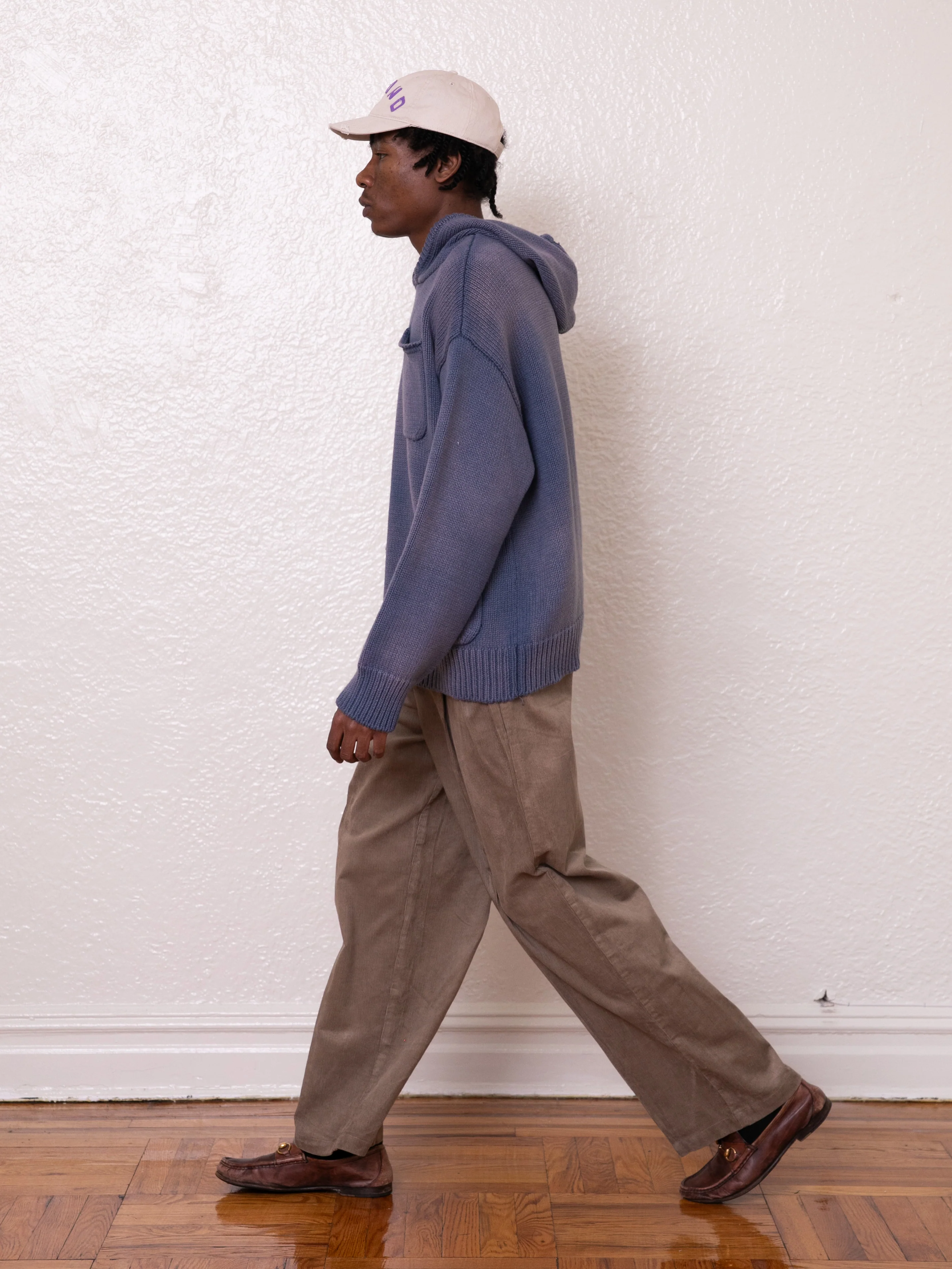 Faded Knit Pocket Hoodie - Image 5
