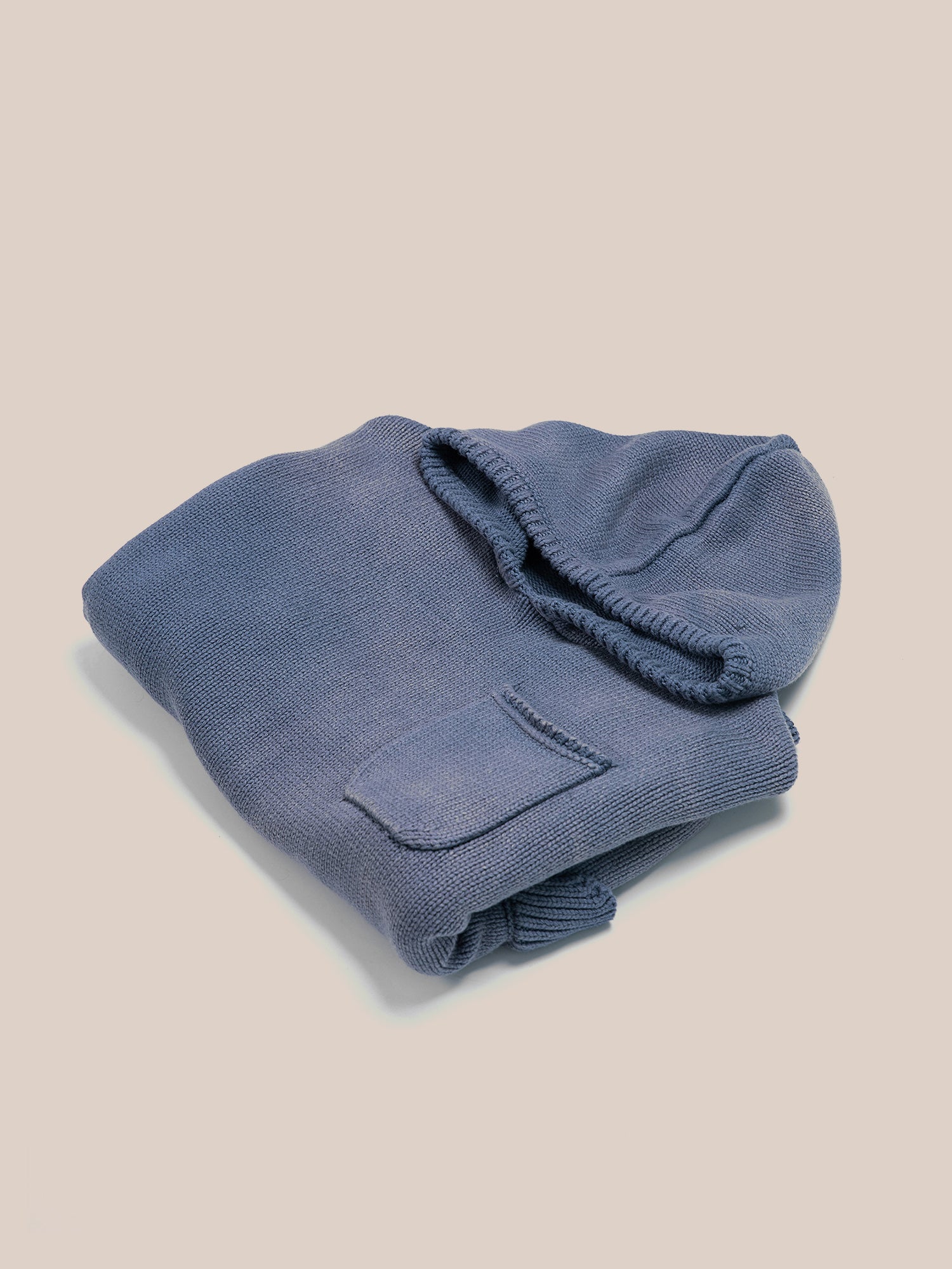 Faded Knit Pocket Hoodie - Image 7