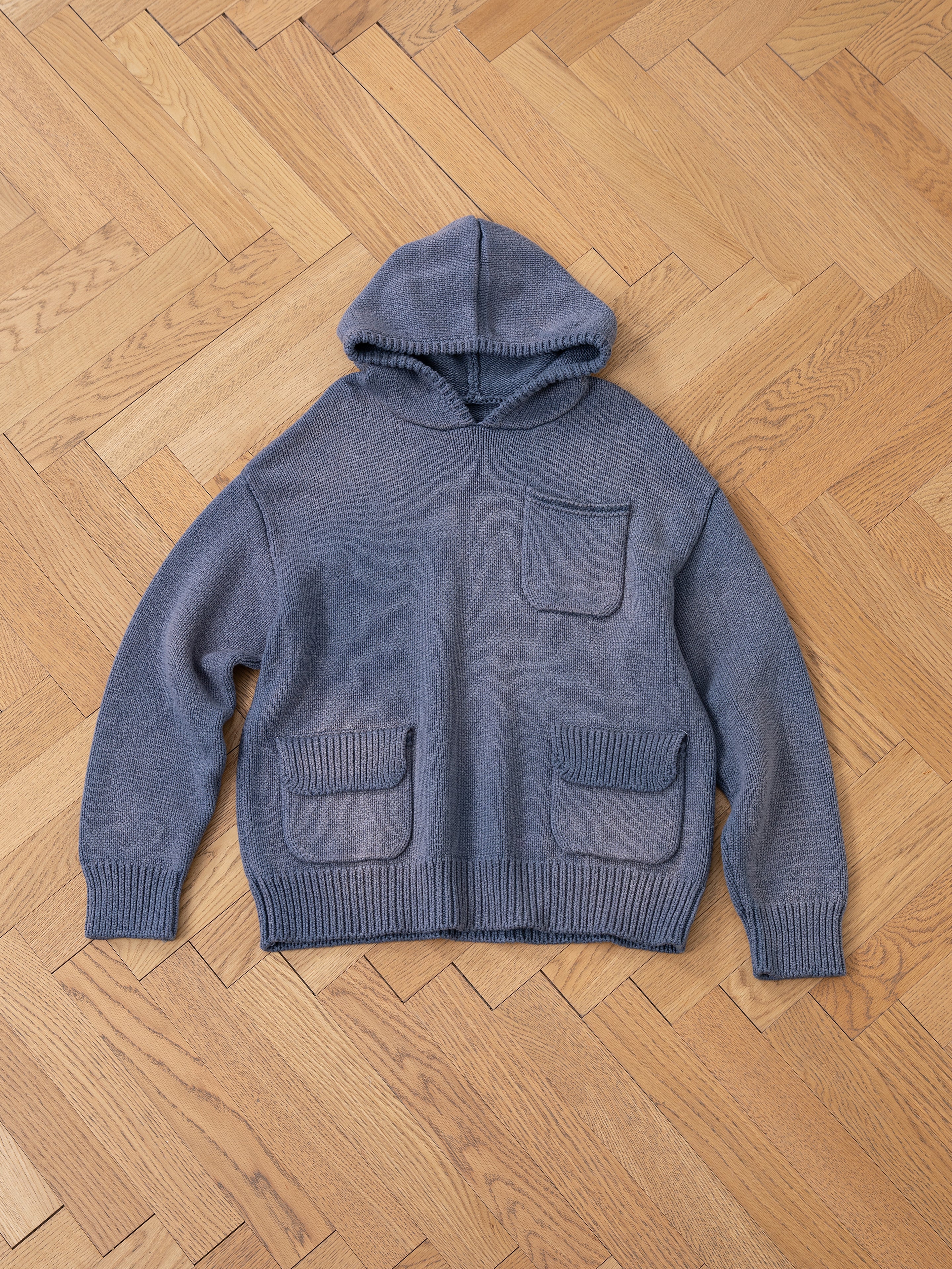 Faded Knit Pocket Hoodie - Image 8