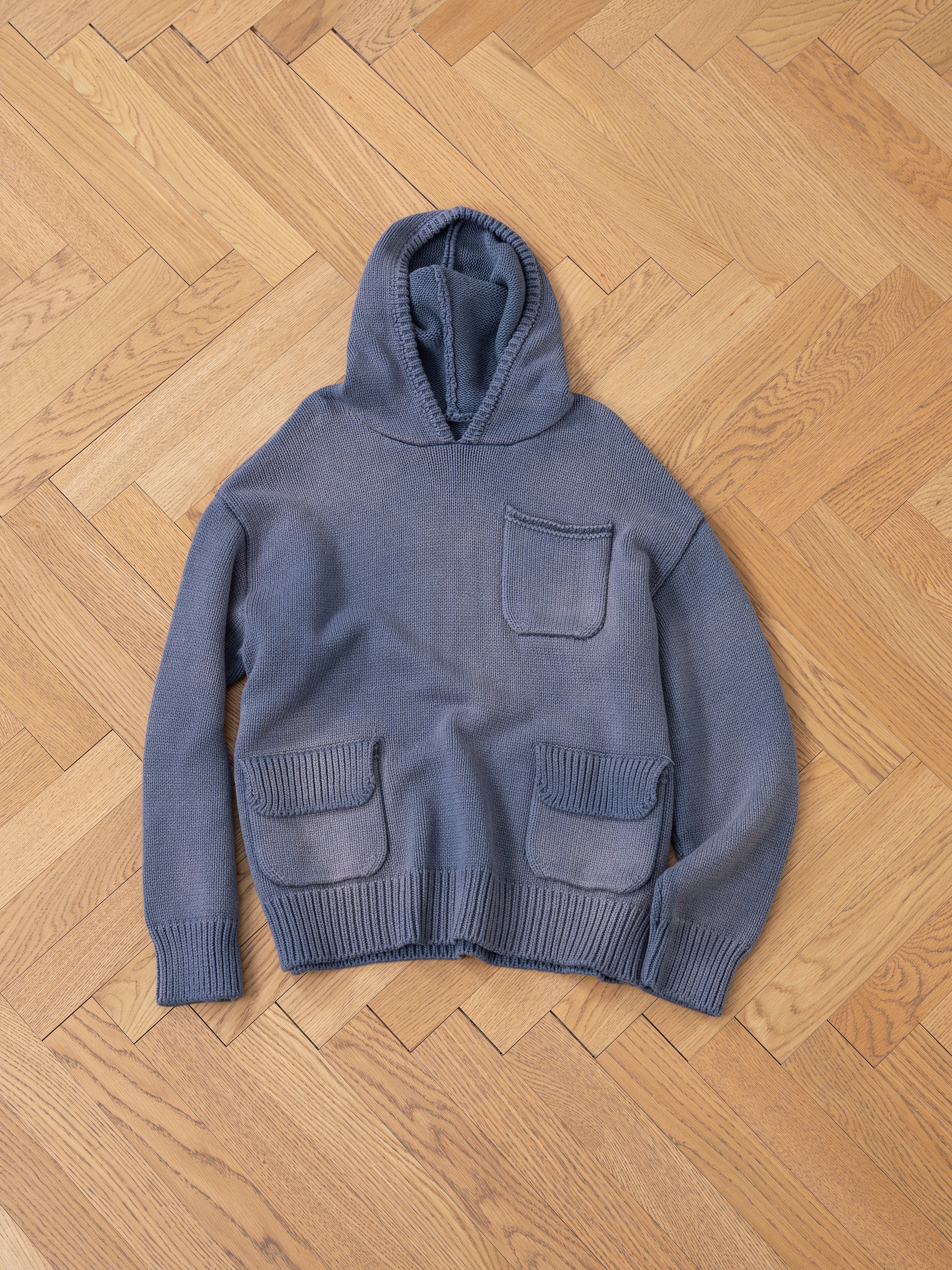 Faded Knit Pocket Hoodie - Image 9