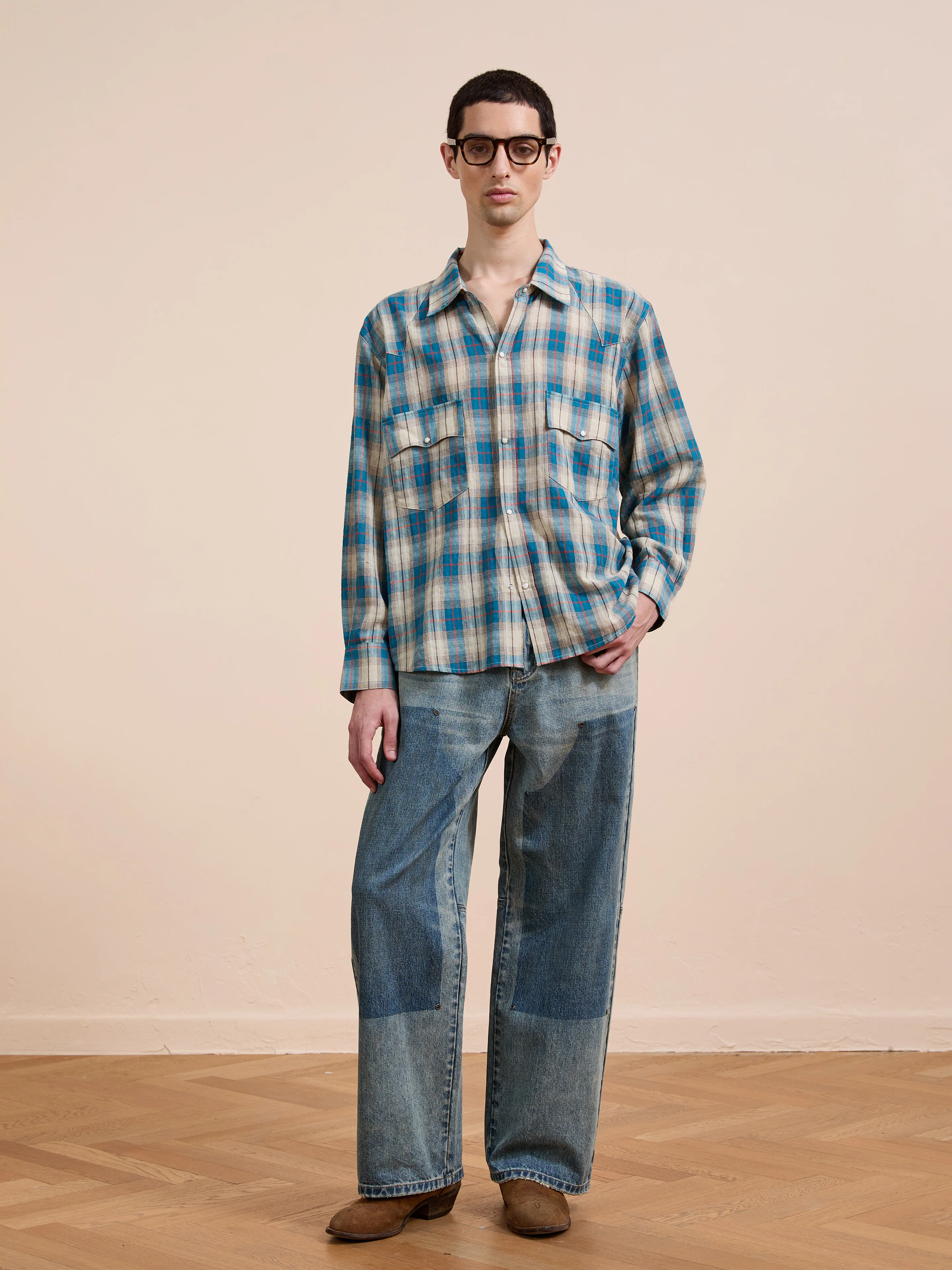Western Plaid Snap Button Shirt - Image 4