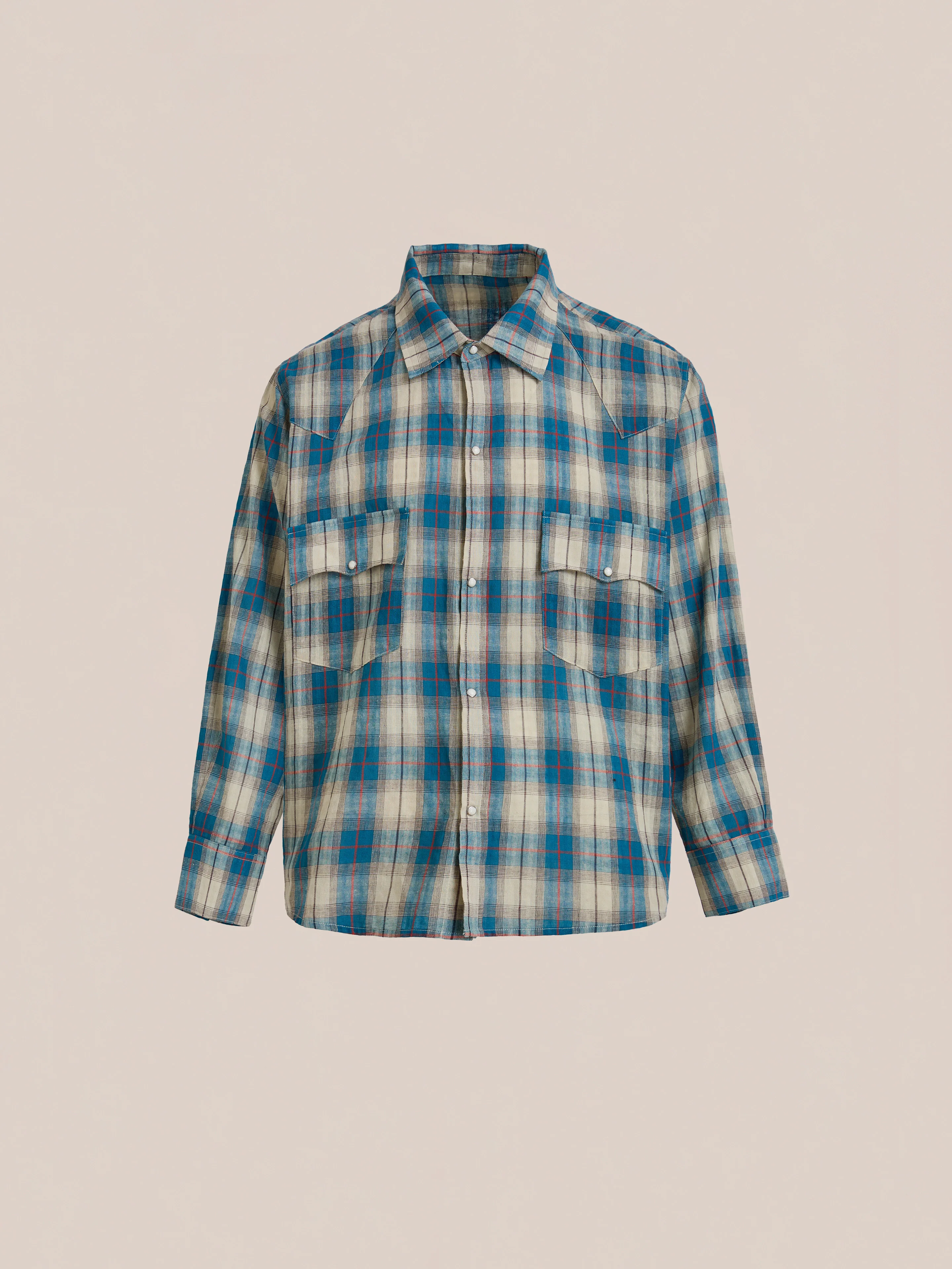 Western Plaid Snap Button Shirt - Image 5