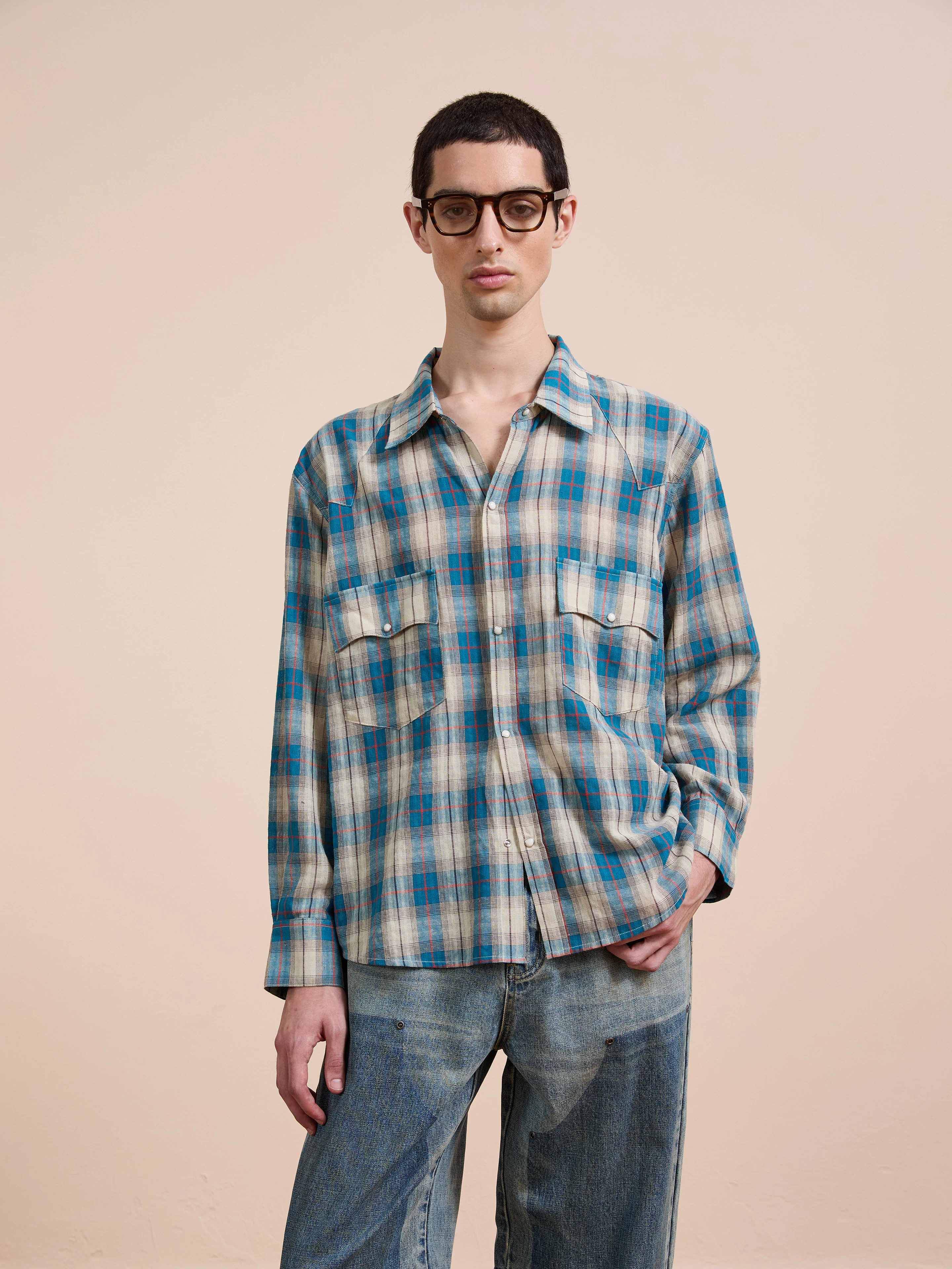 Western Plaid Snap Button Shirt - Image 9