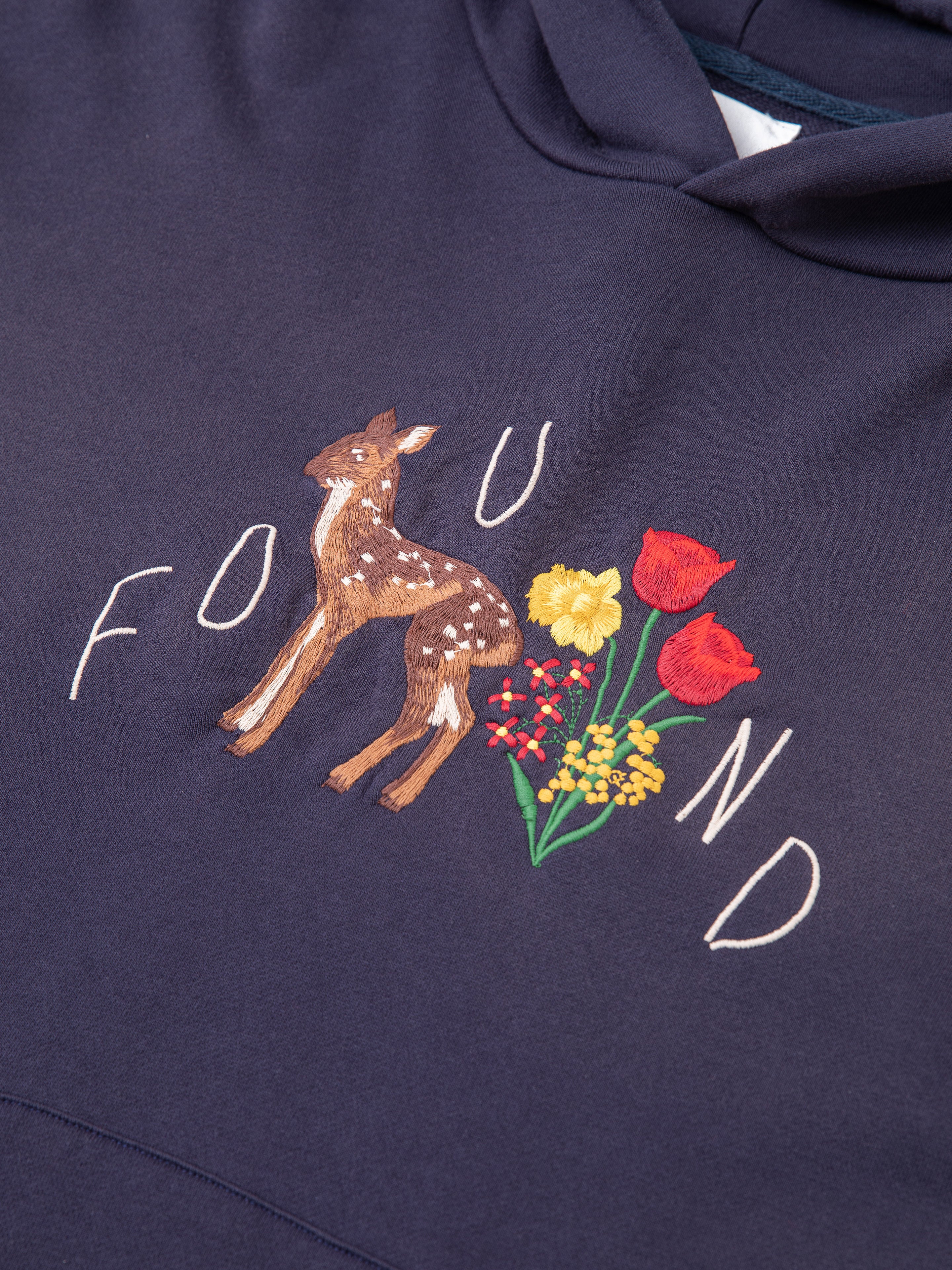 Floral Embroidered Deer Hoodie - Image 2
