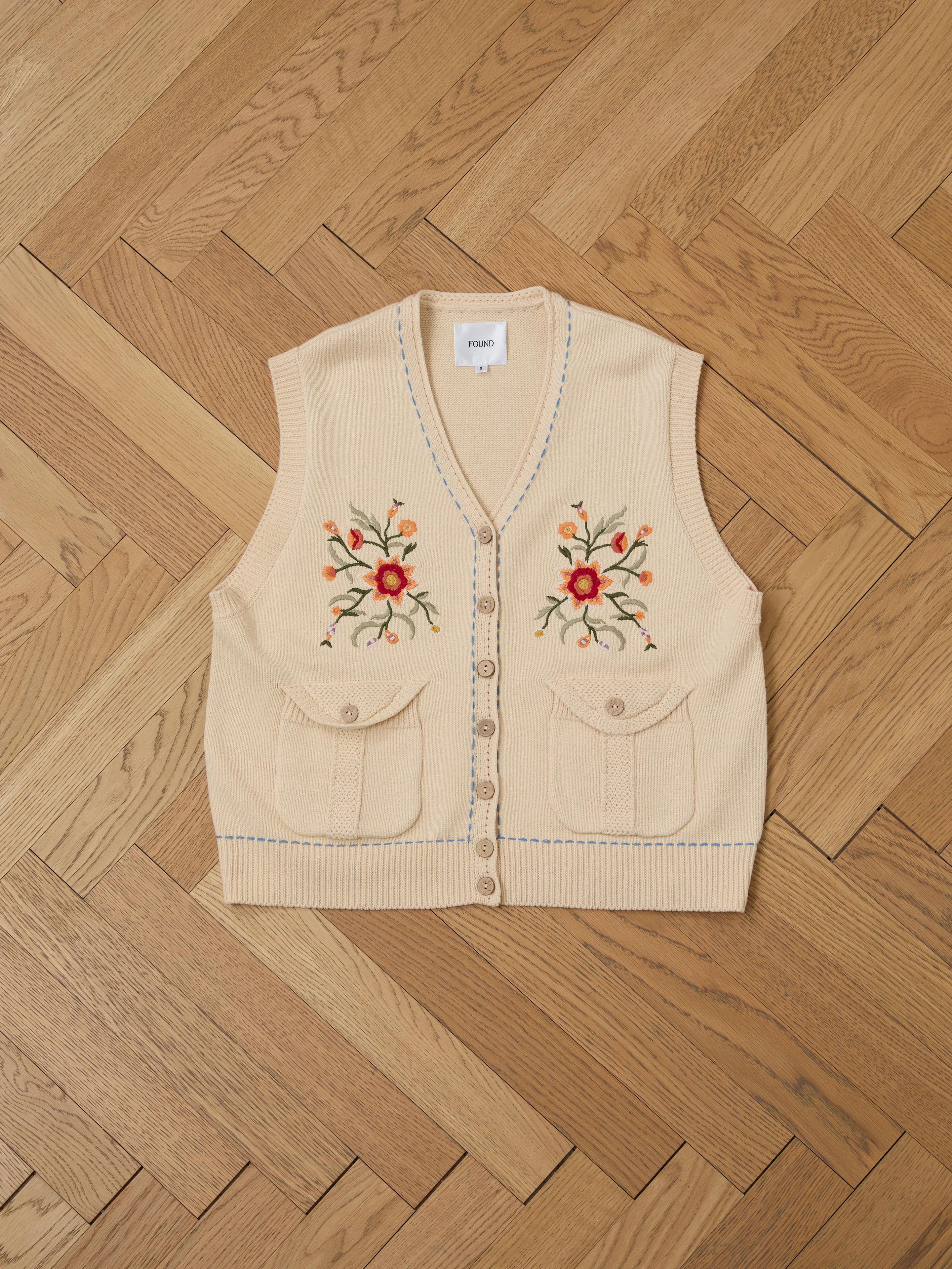 Floral Embroidered Knit Vest - Image 13