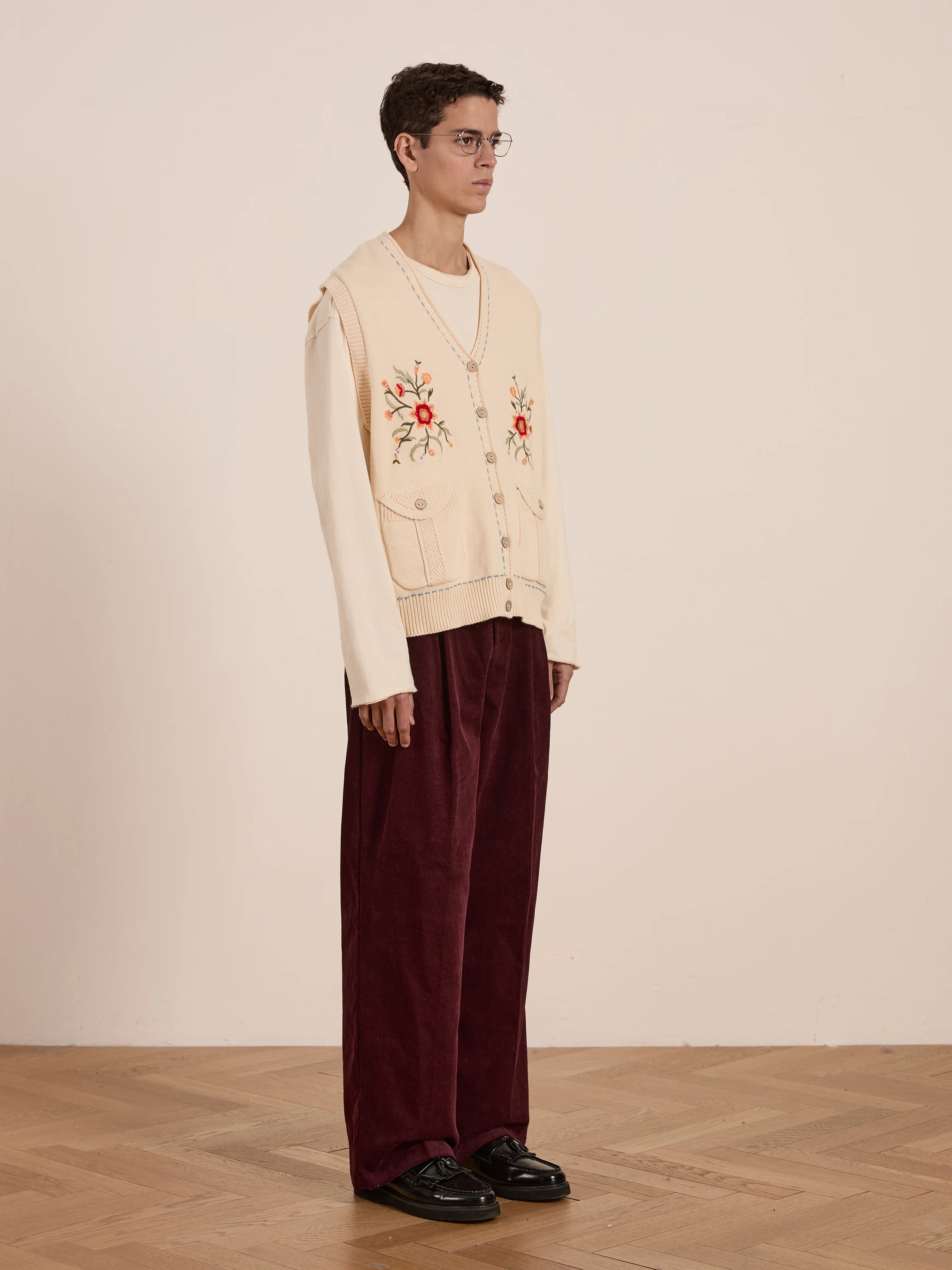 Floral Embroidered Knit Vest - Image 14