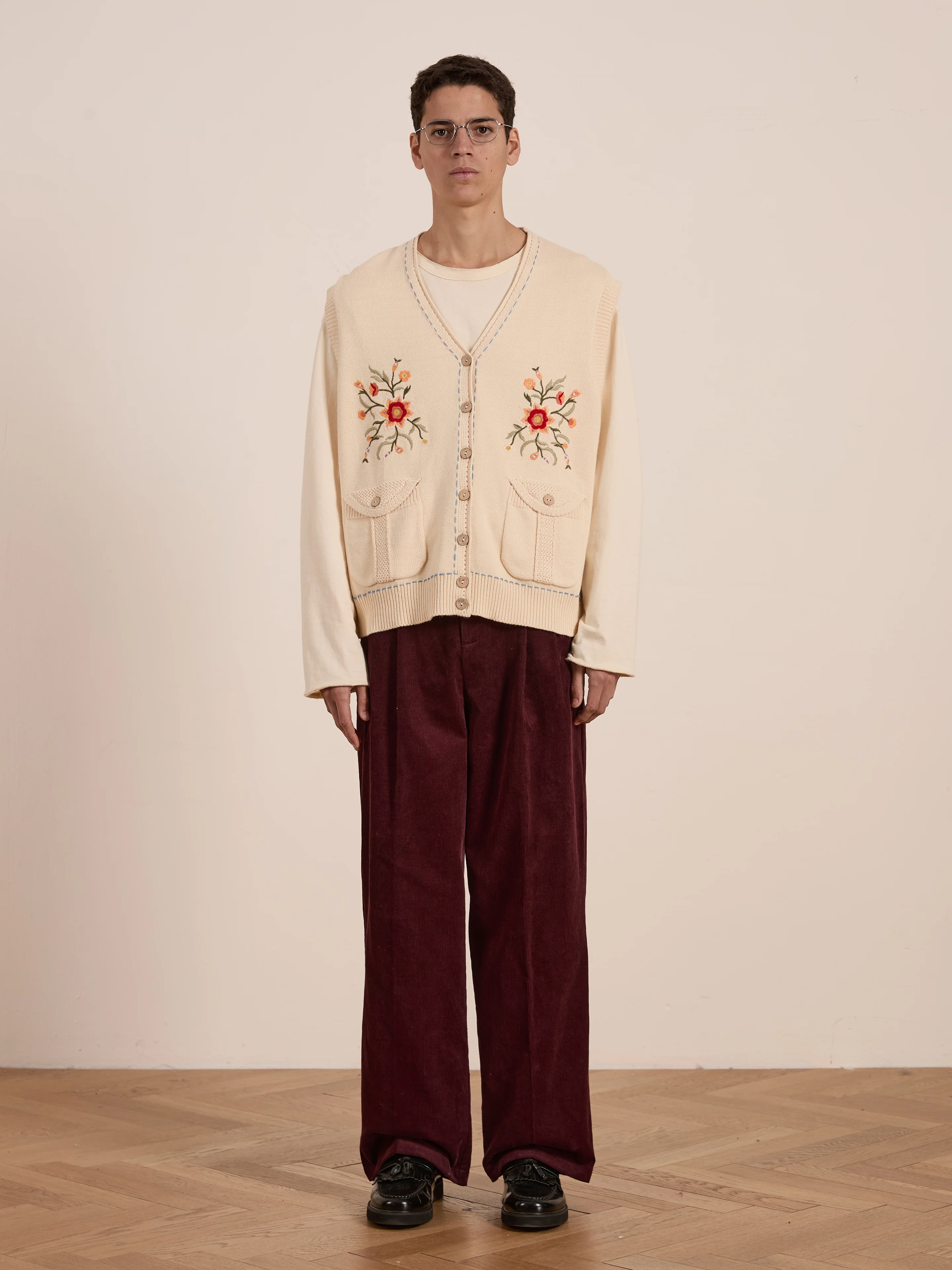 Floral Embroidered Knit Vest - Image 4