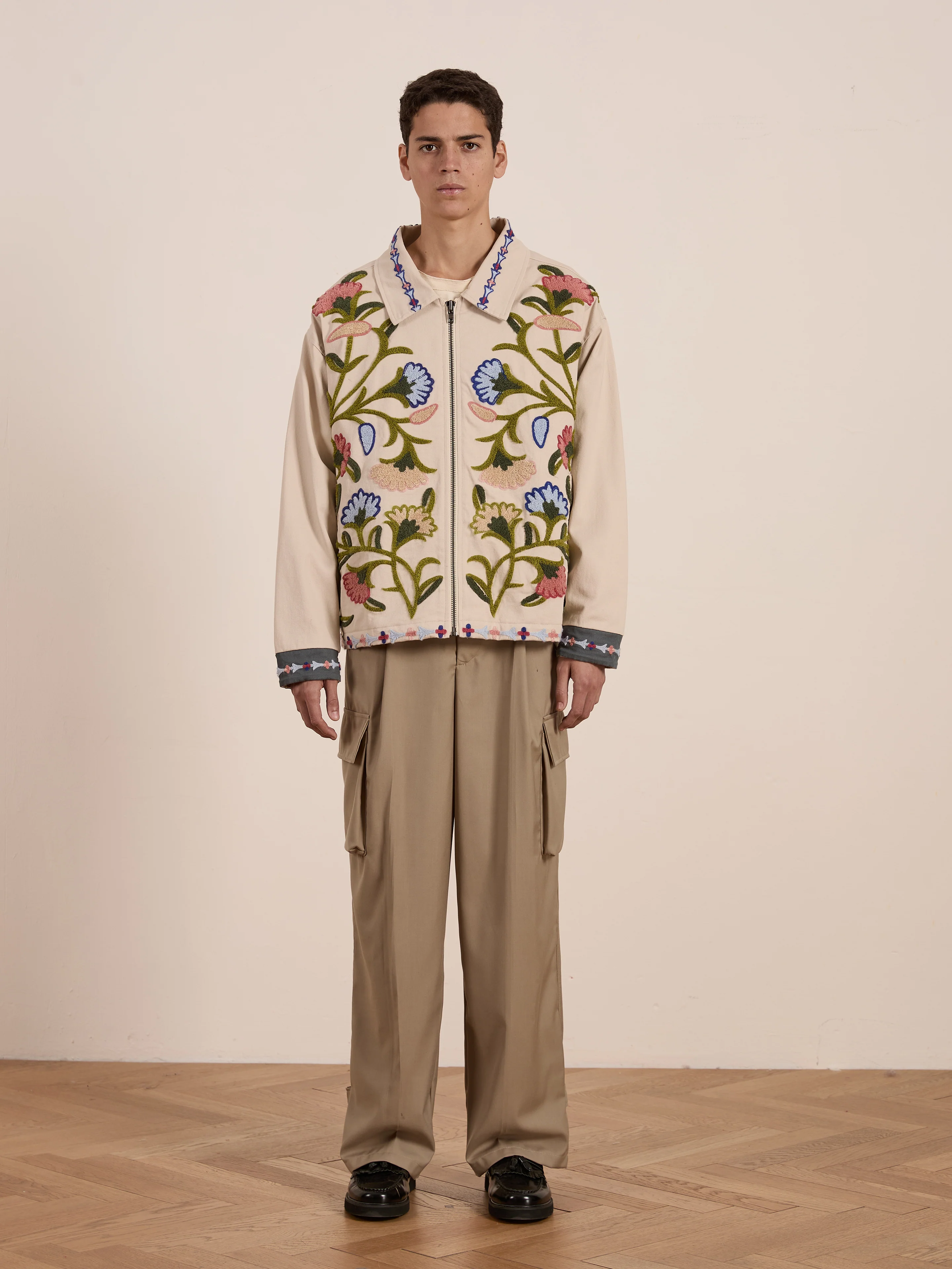 Floral Embroidered Work Jacket - Image 13