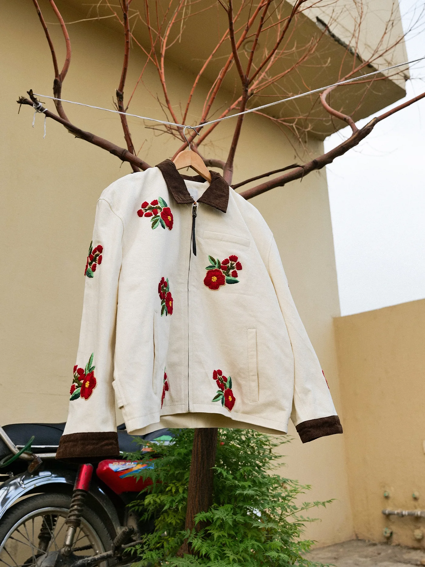Floral Hand Embroidered Work Jacket - Image 13