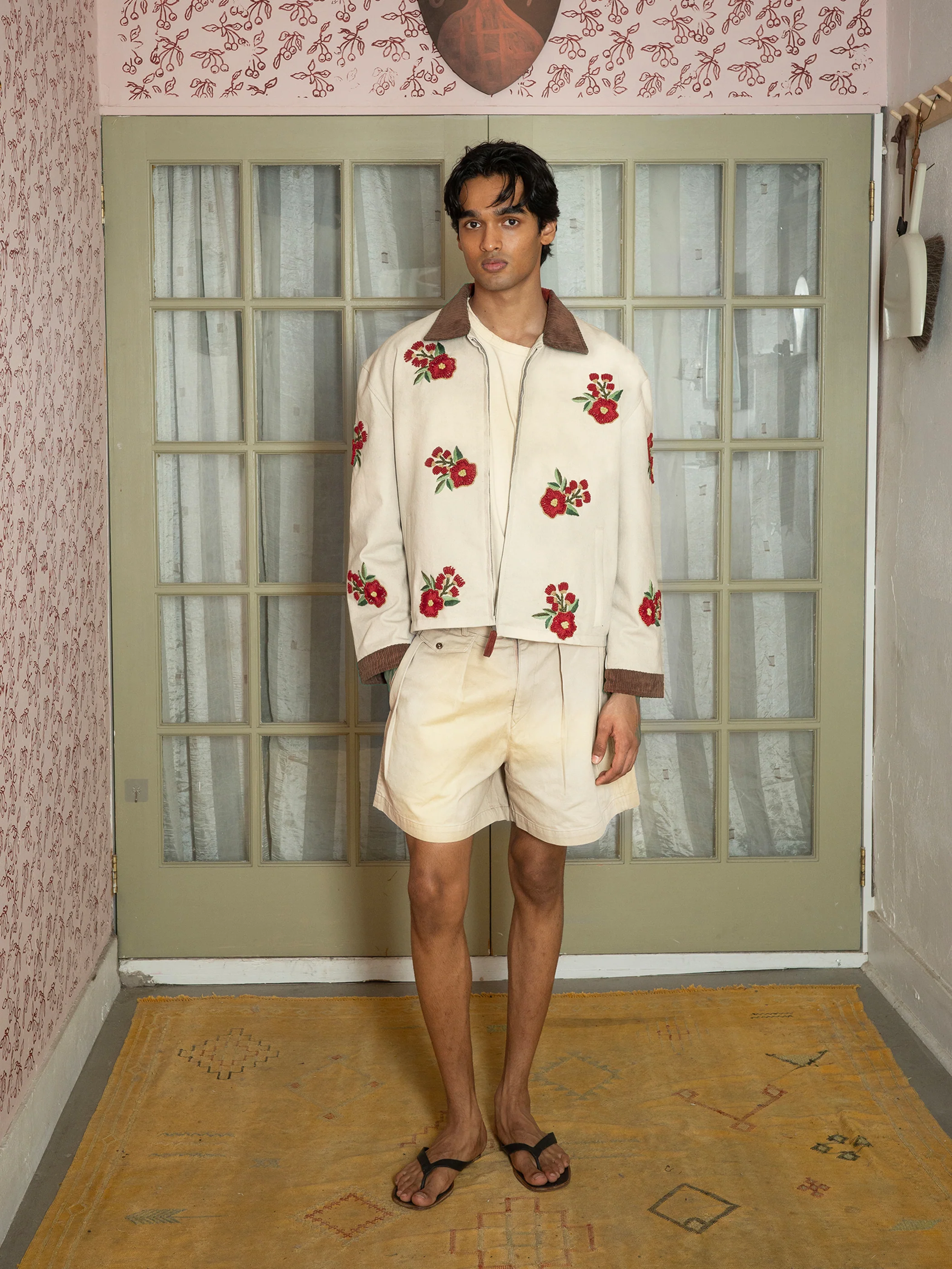 Floral Hand Embroidered Work Jacket - Image 3