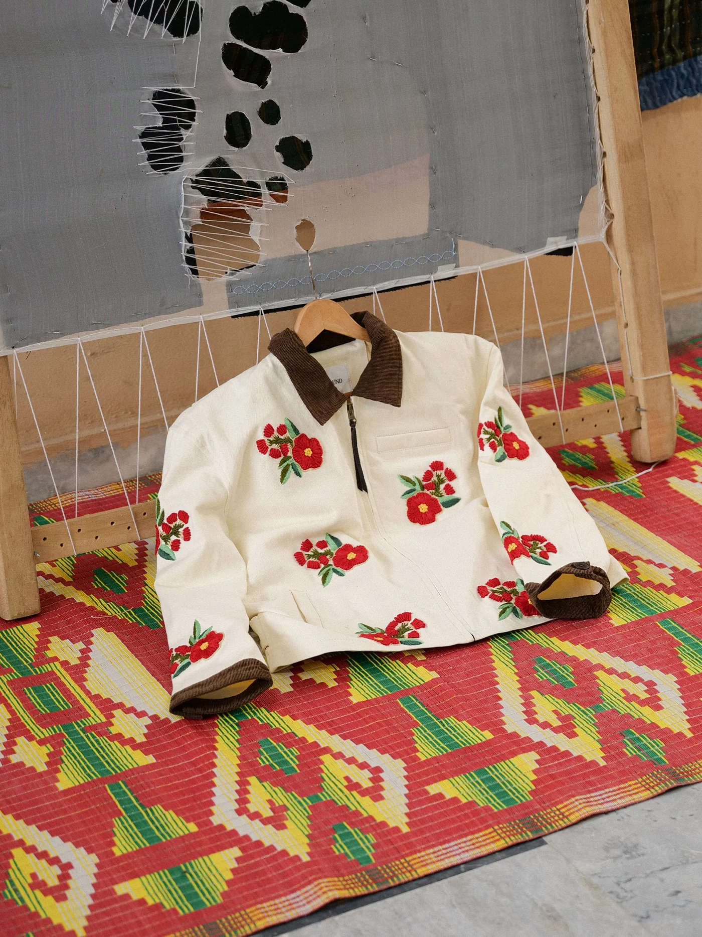 Floral Hand Embroidered Work Jacket - Image 5