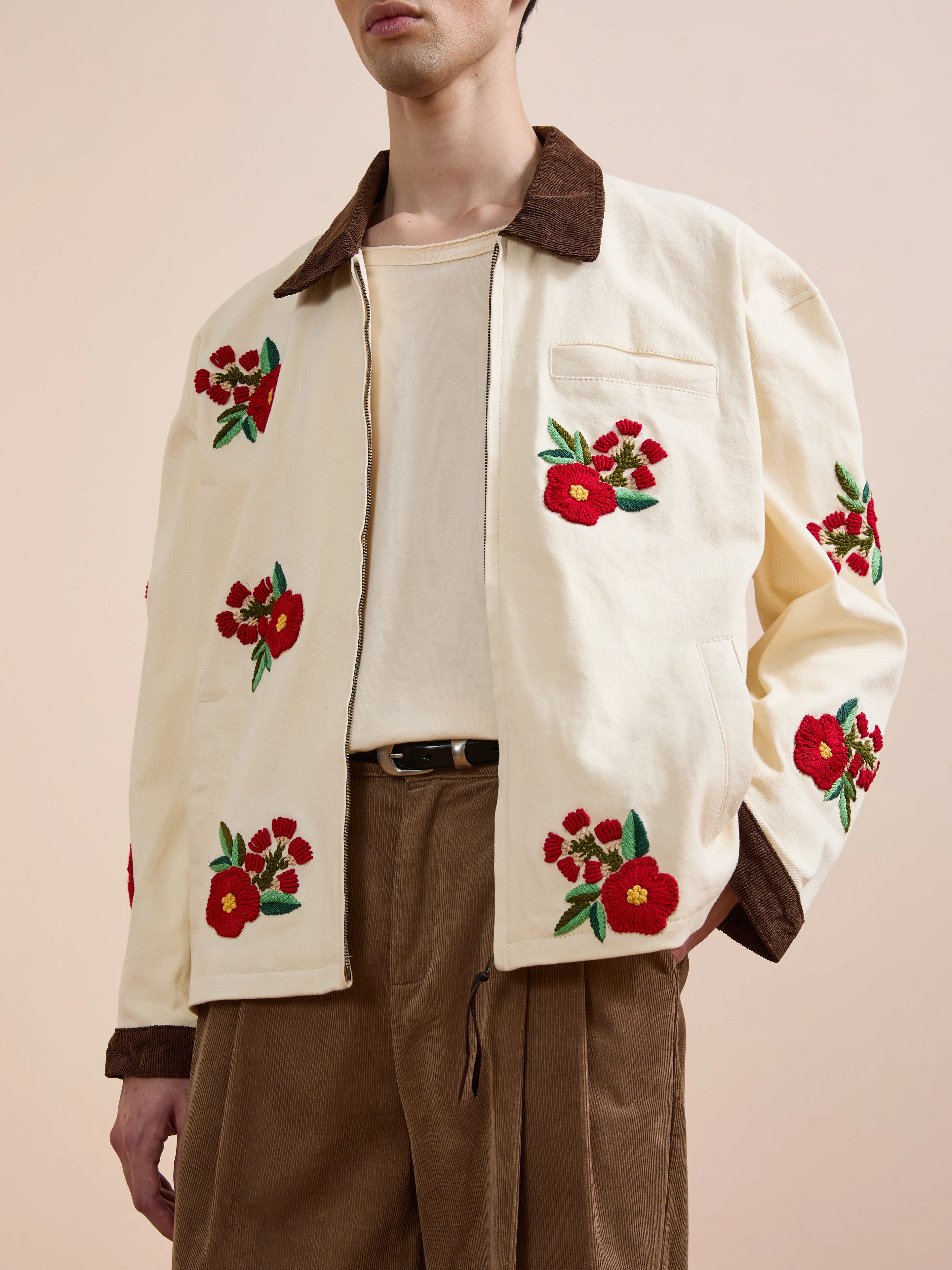 Floral Hand Embroidered Work Jacket - Image 6