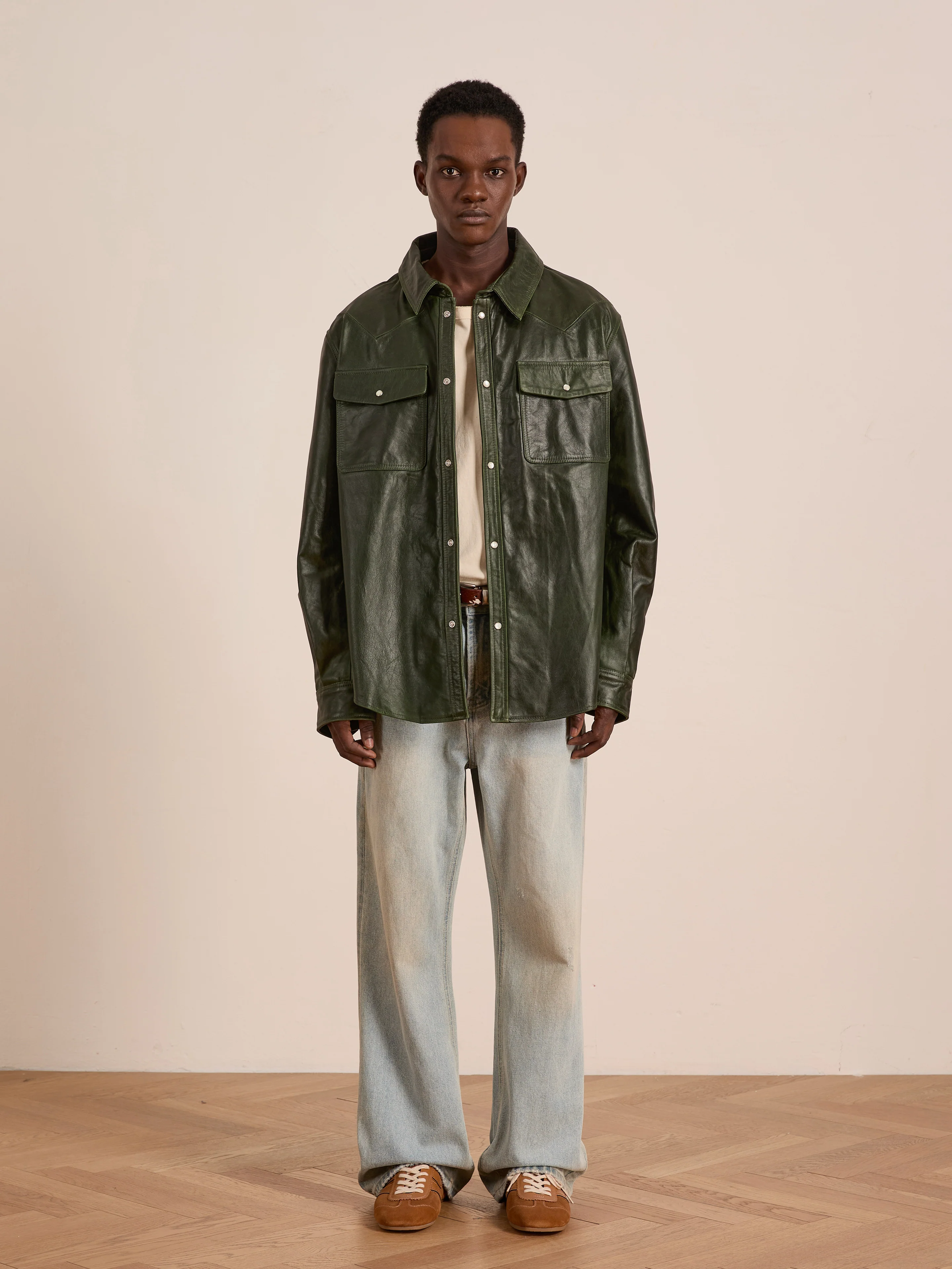 Forest Leather Western Shirt - Image 11