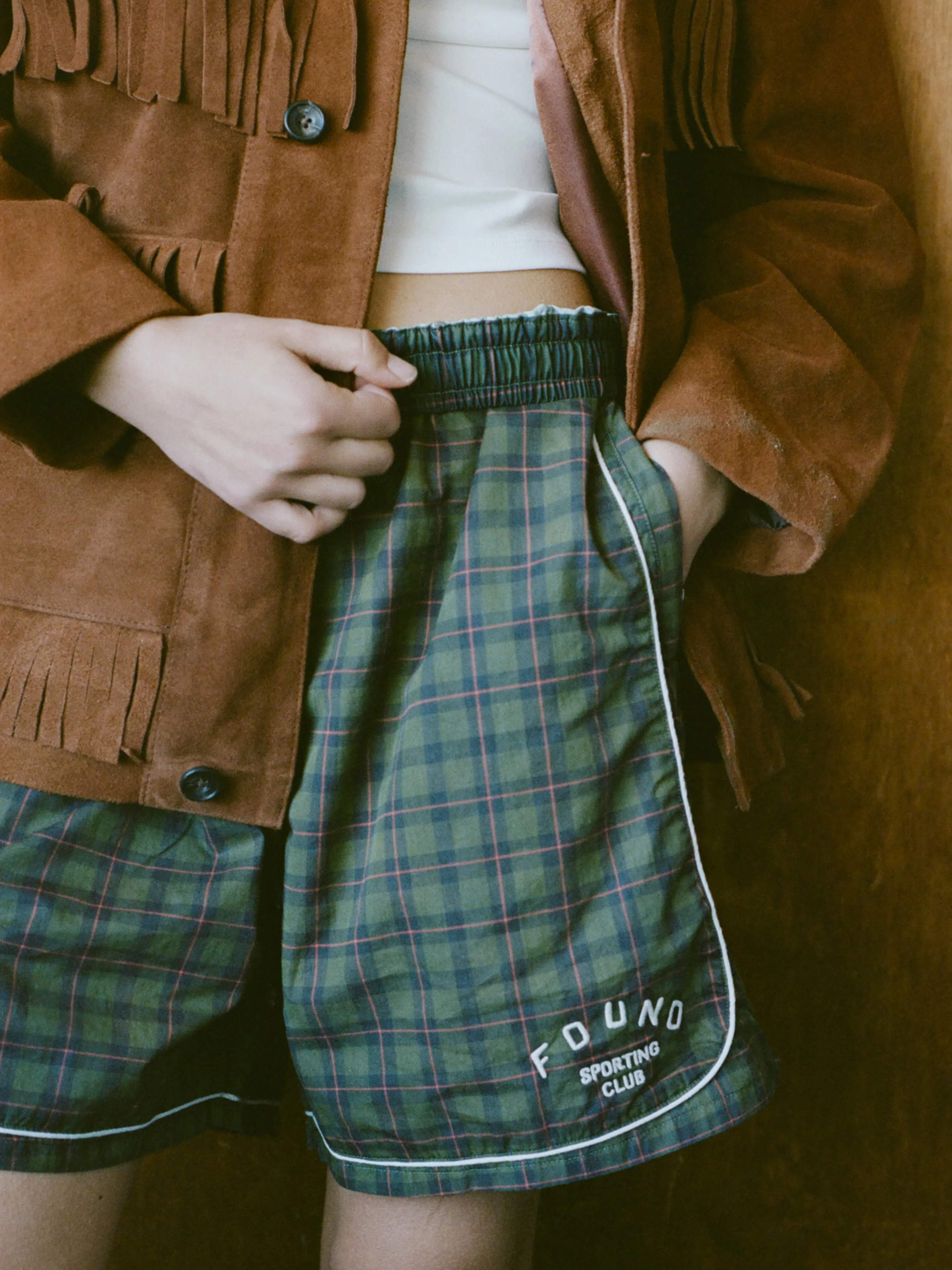 Forest Plaid Track Shorts - Image 2