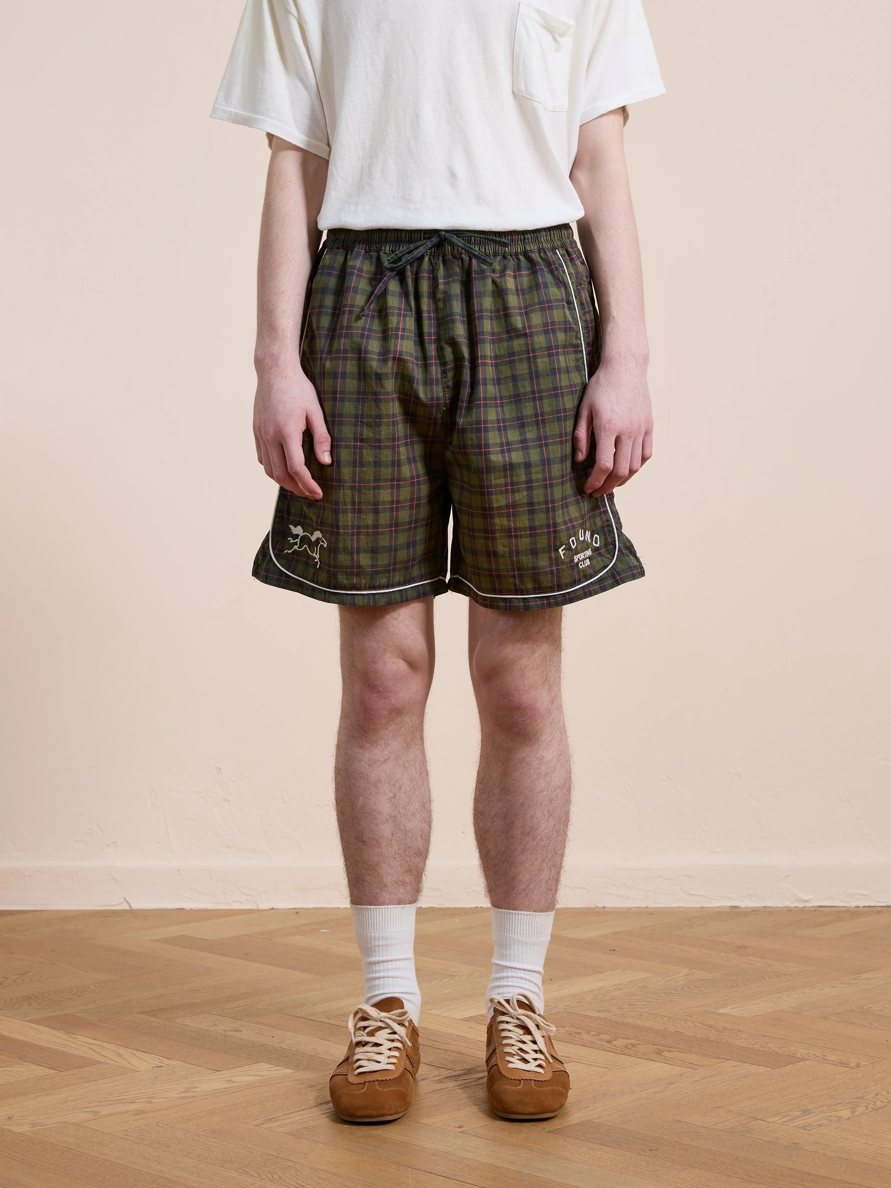 Forest Plaid Track Shorts - Image 3