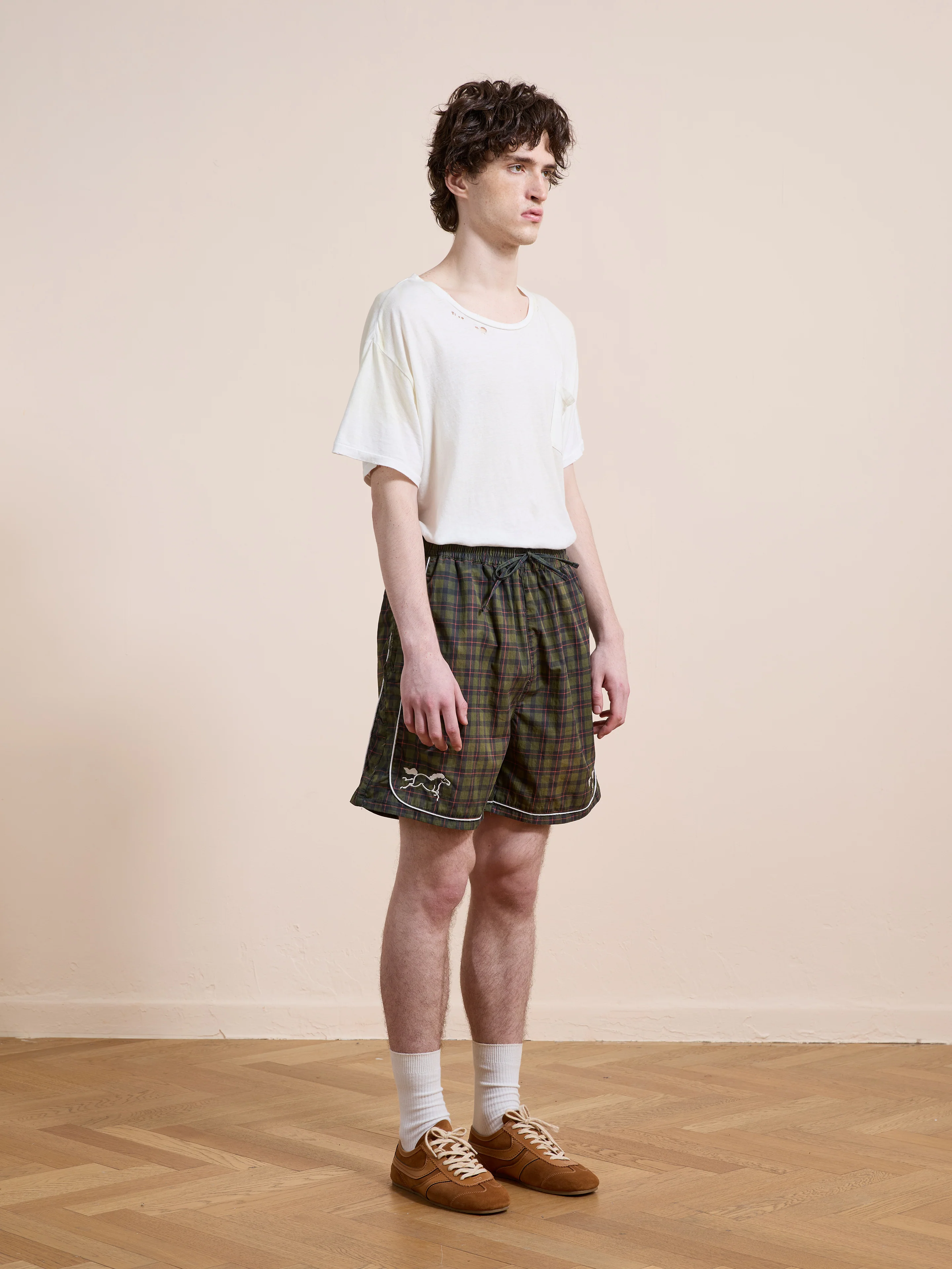 Forest Plaid Track Shorts - Image 9