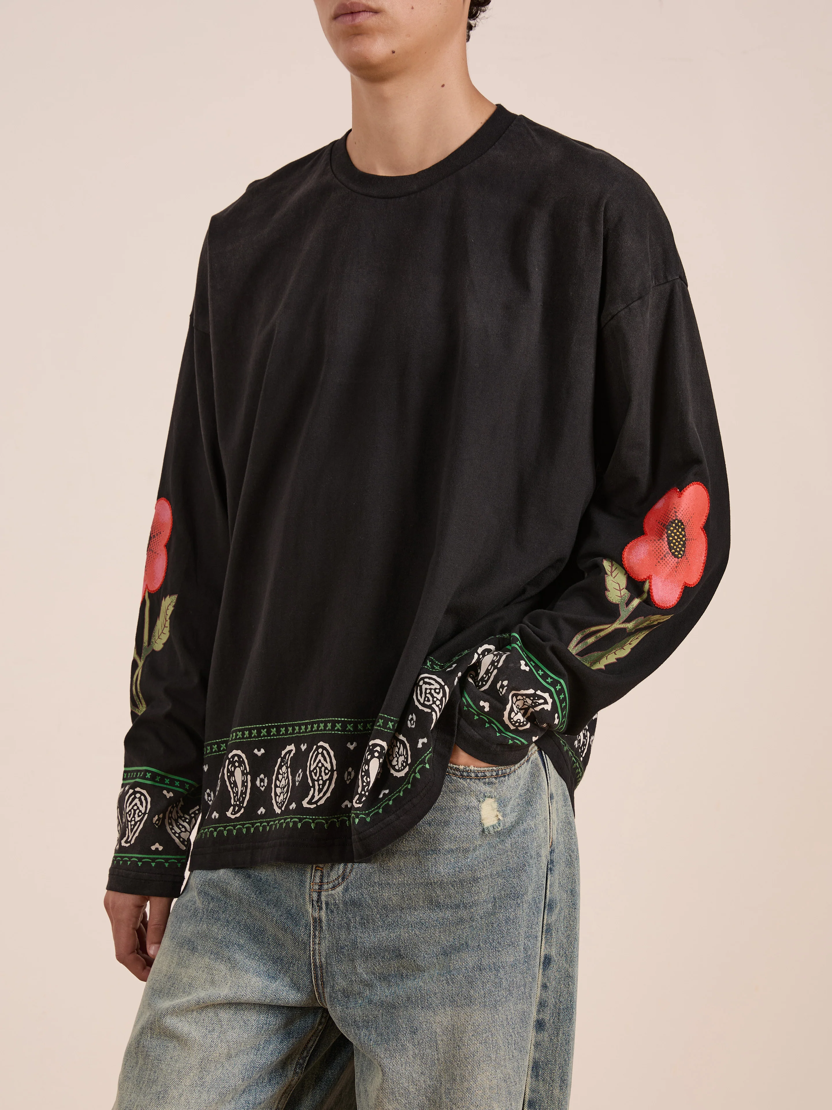 Garden Bloom Embroidered LS Tee - Image 2