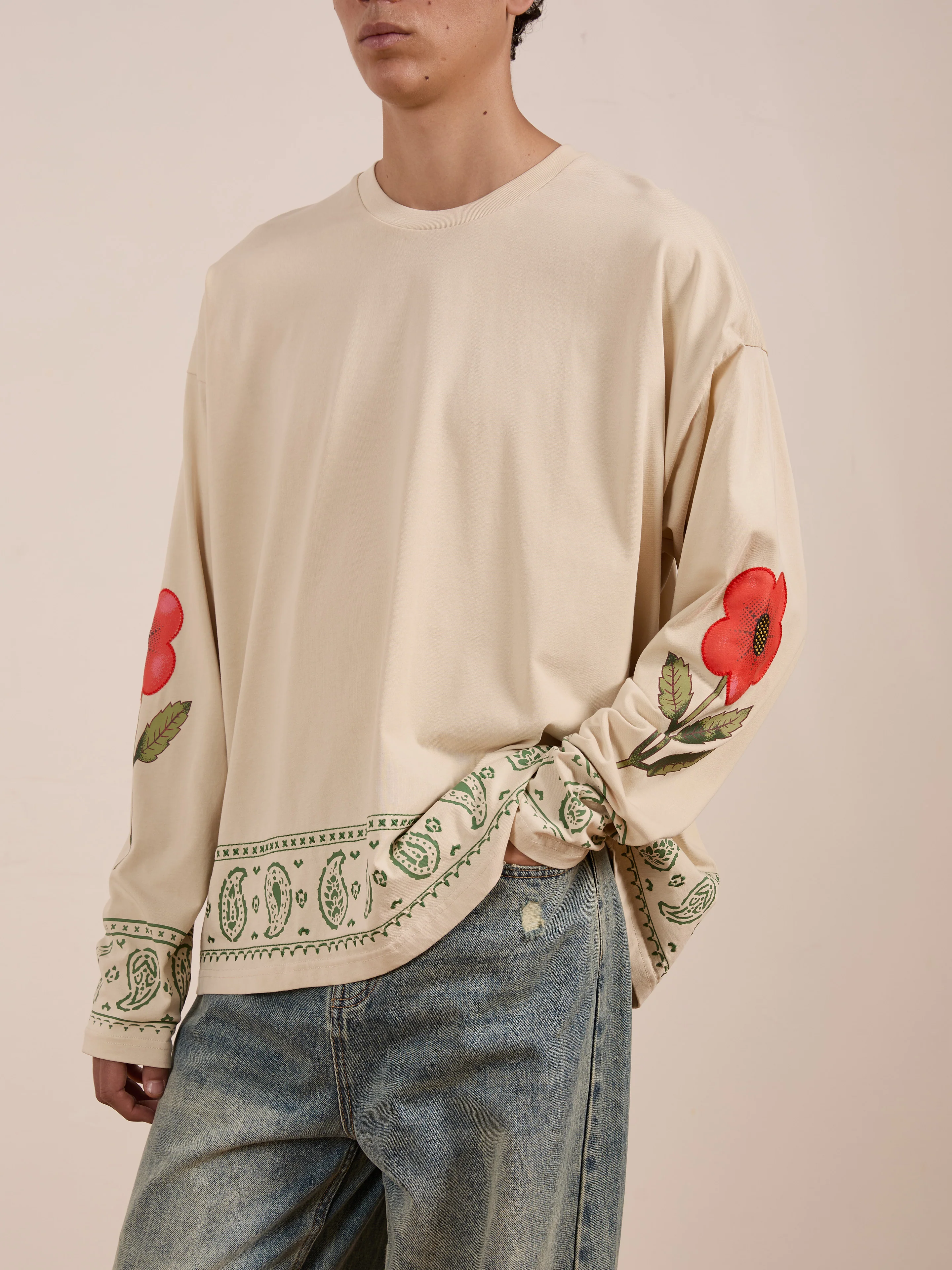 Garden Bloom Embroidered LS Tee - Image 2