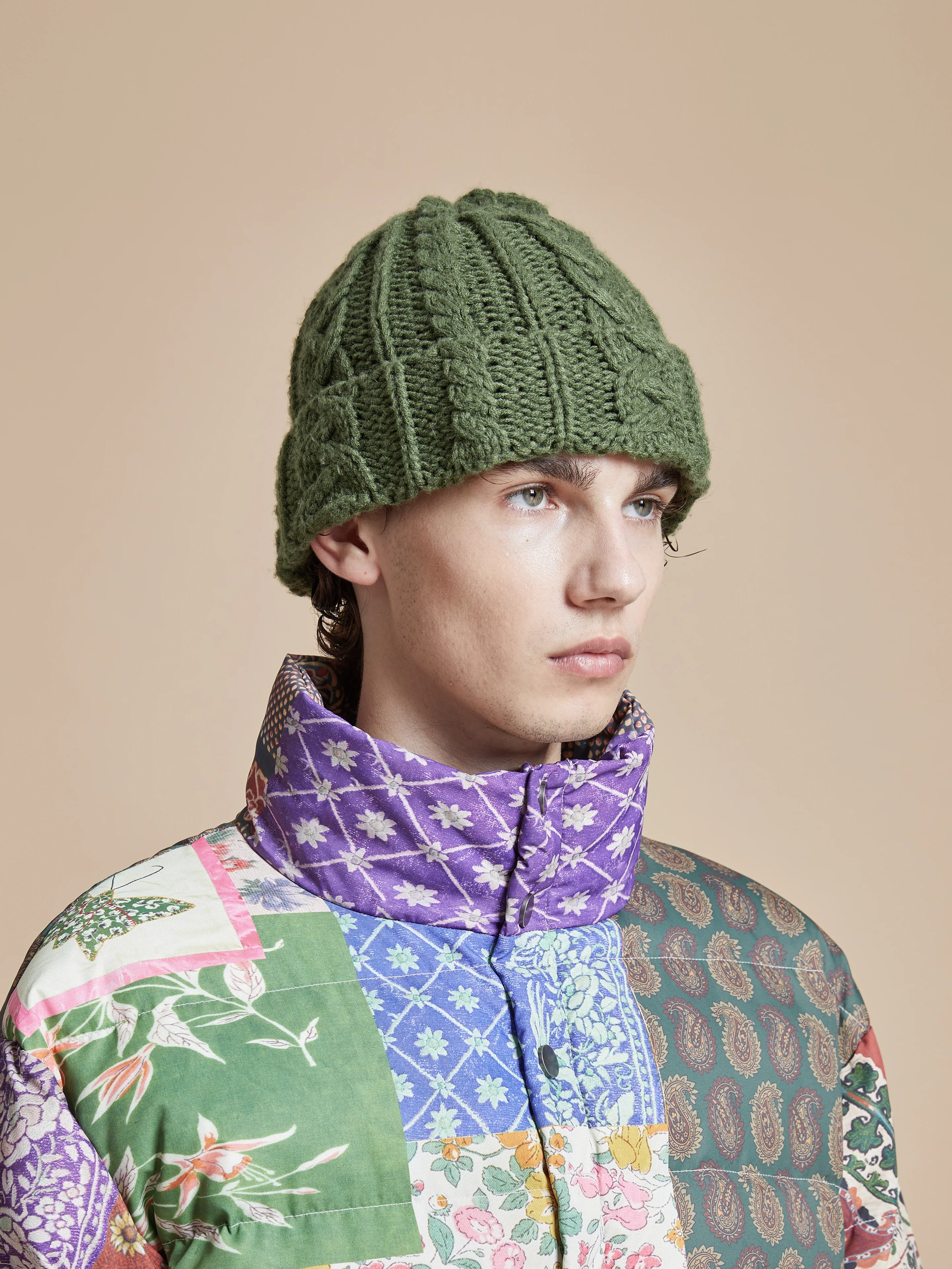 Forest Cable Knit Beanie - Image 4