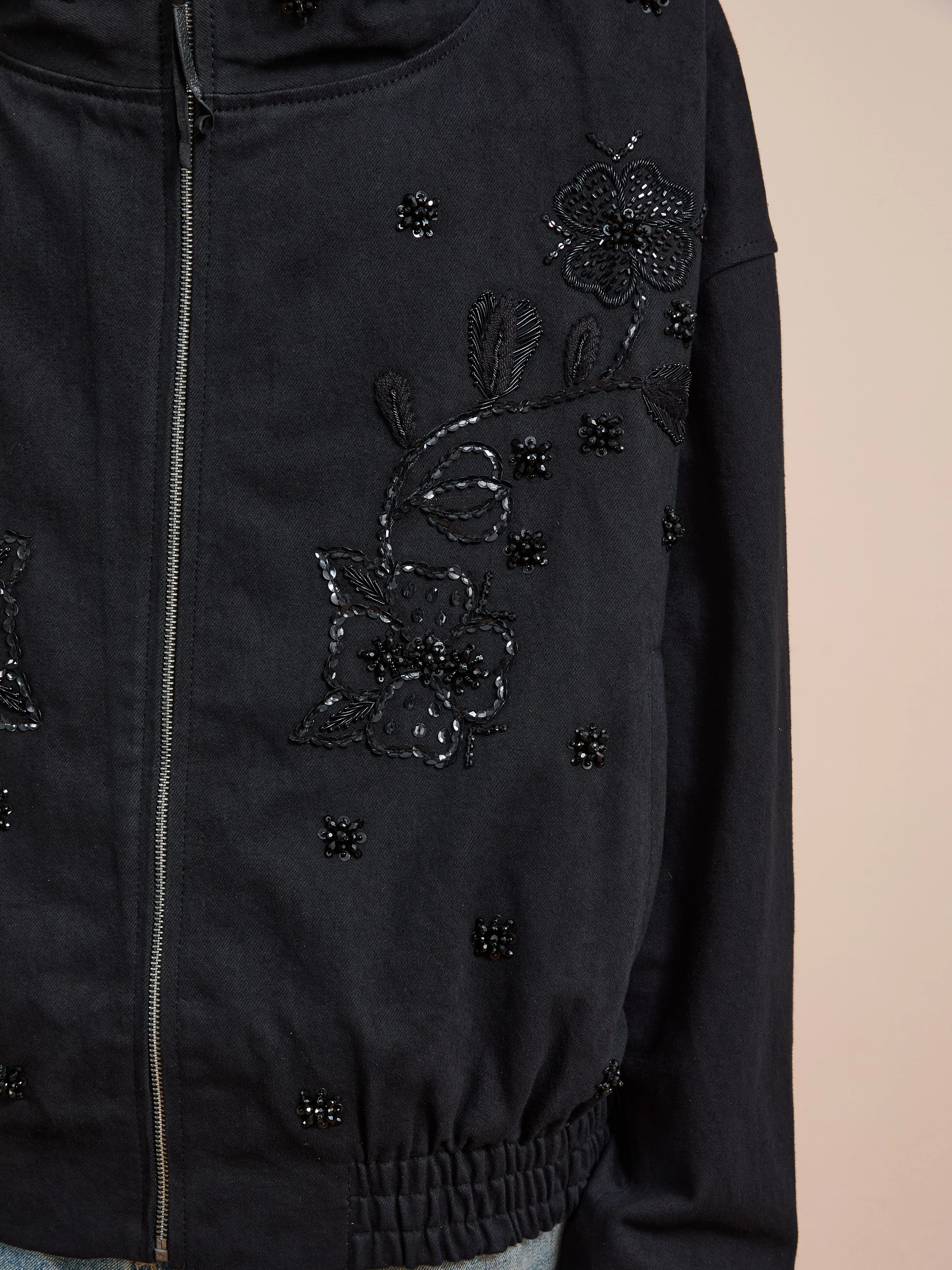 Hand Embroidered Tonal Anorak Jacket - Image 12
