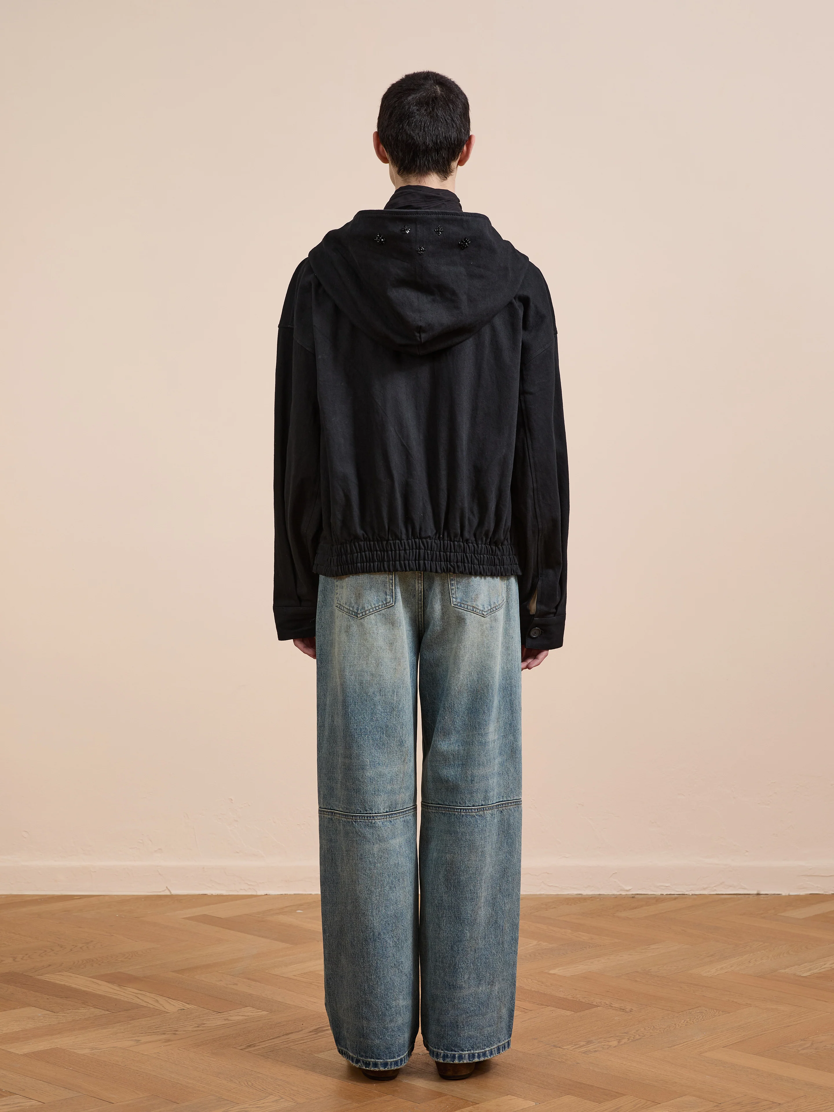 Hand Embroidered Tonal Anorak Jacket - Image 17