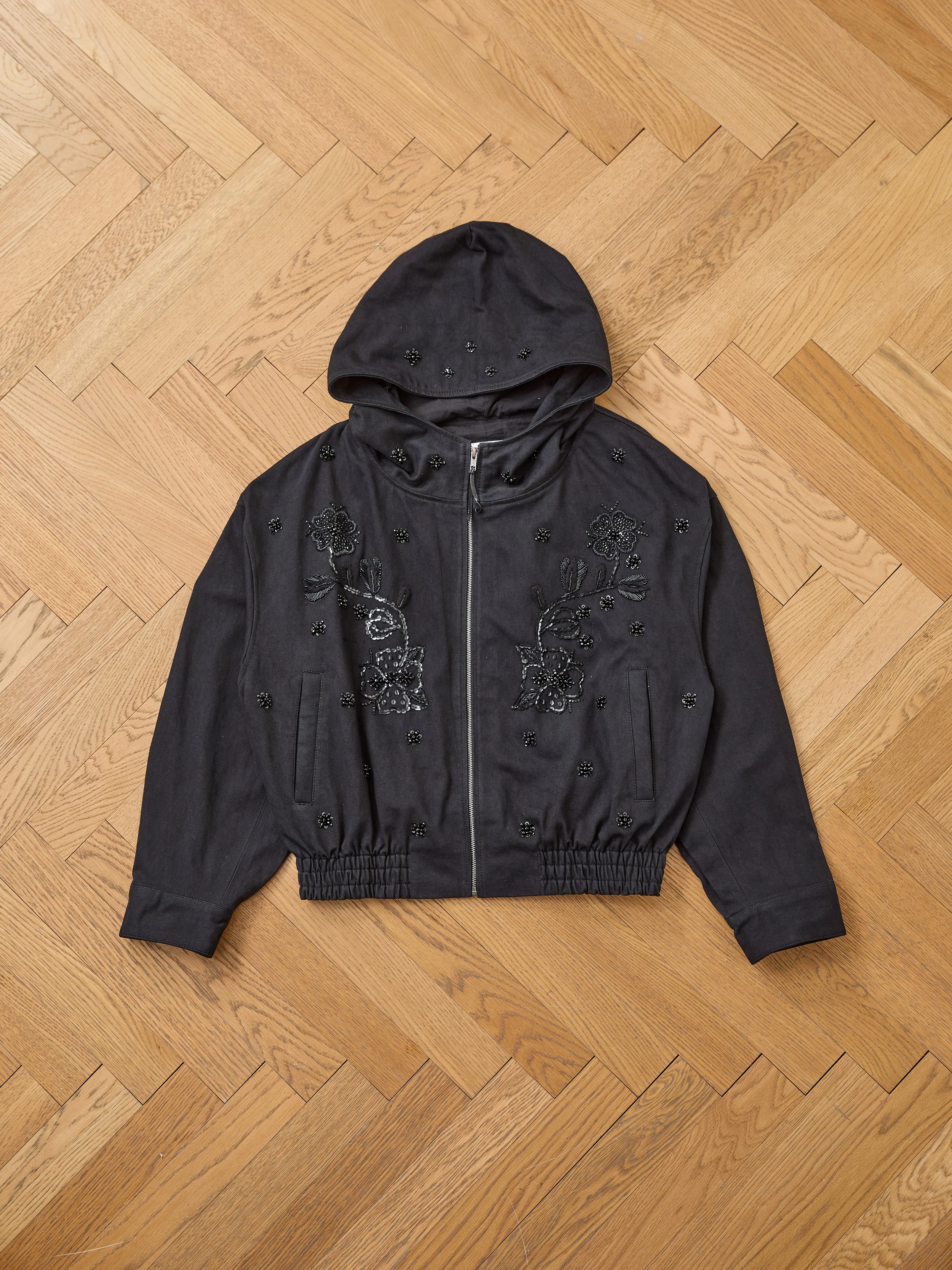 Hand Embroidered Tonal Anorak Jacket - Image 19