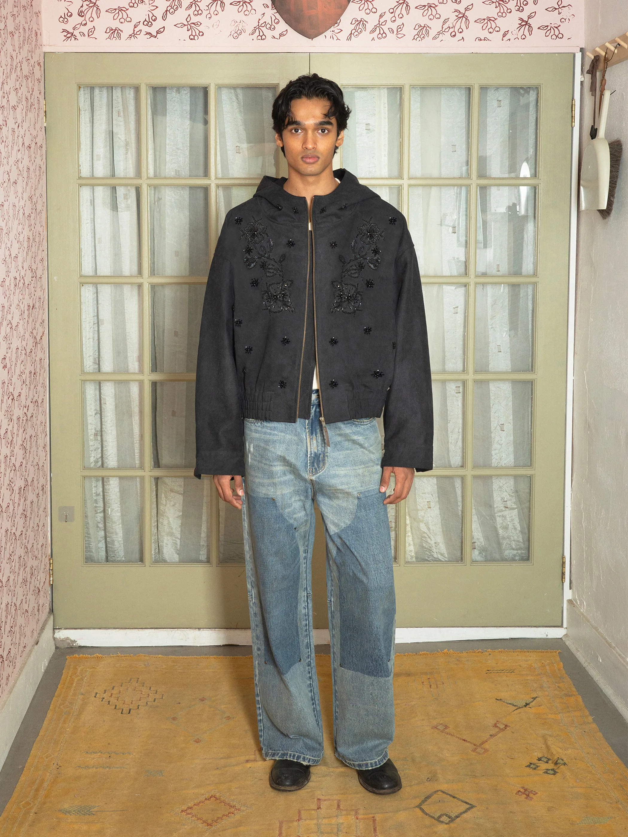 Hand Embroidered Tonal Anorak Jacket - Image 4