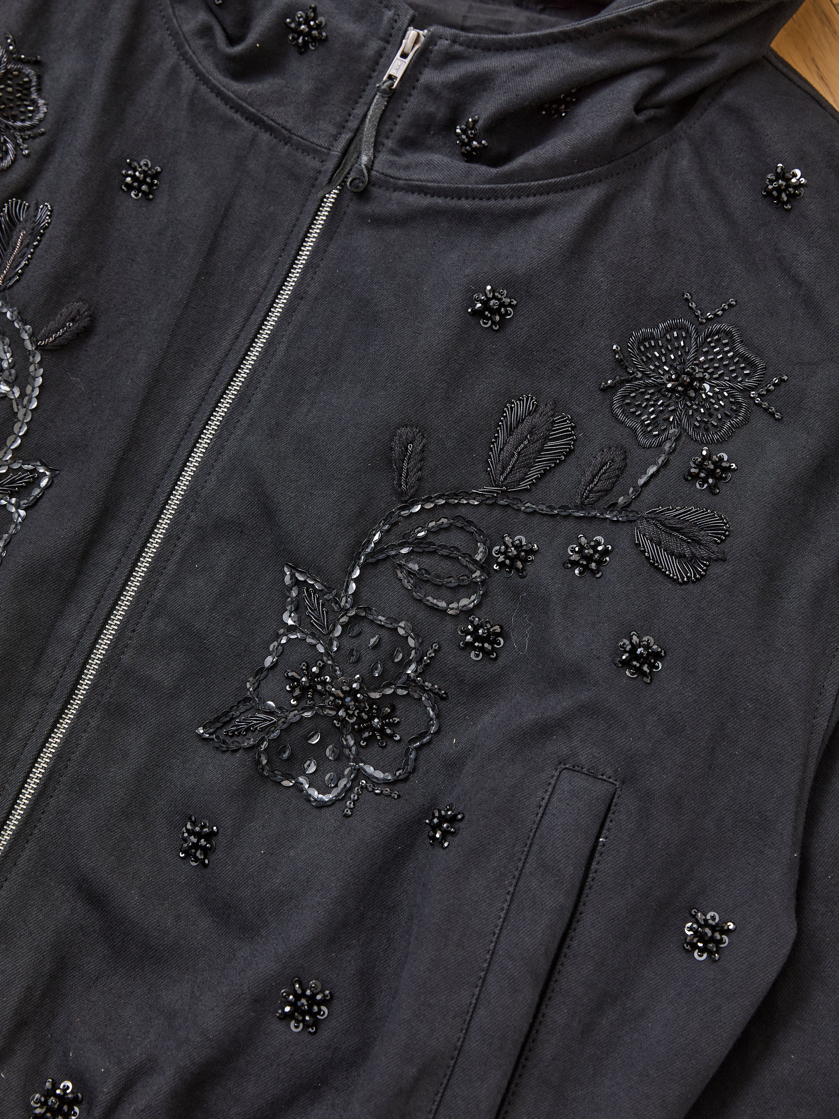 Hand Embroidered Tonal Anorak Jacket - Image 6