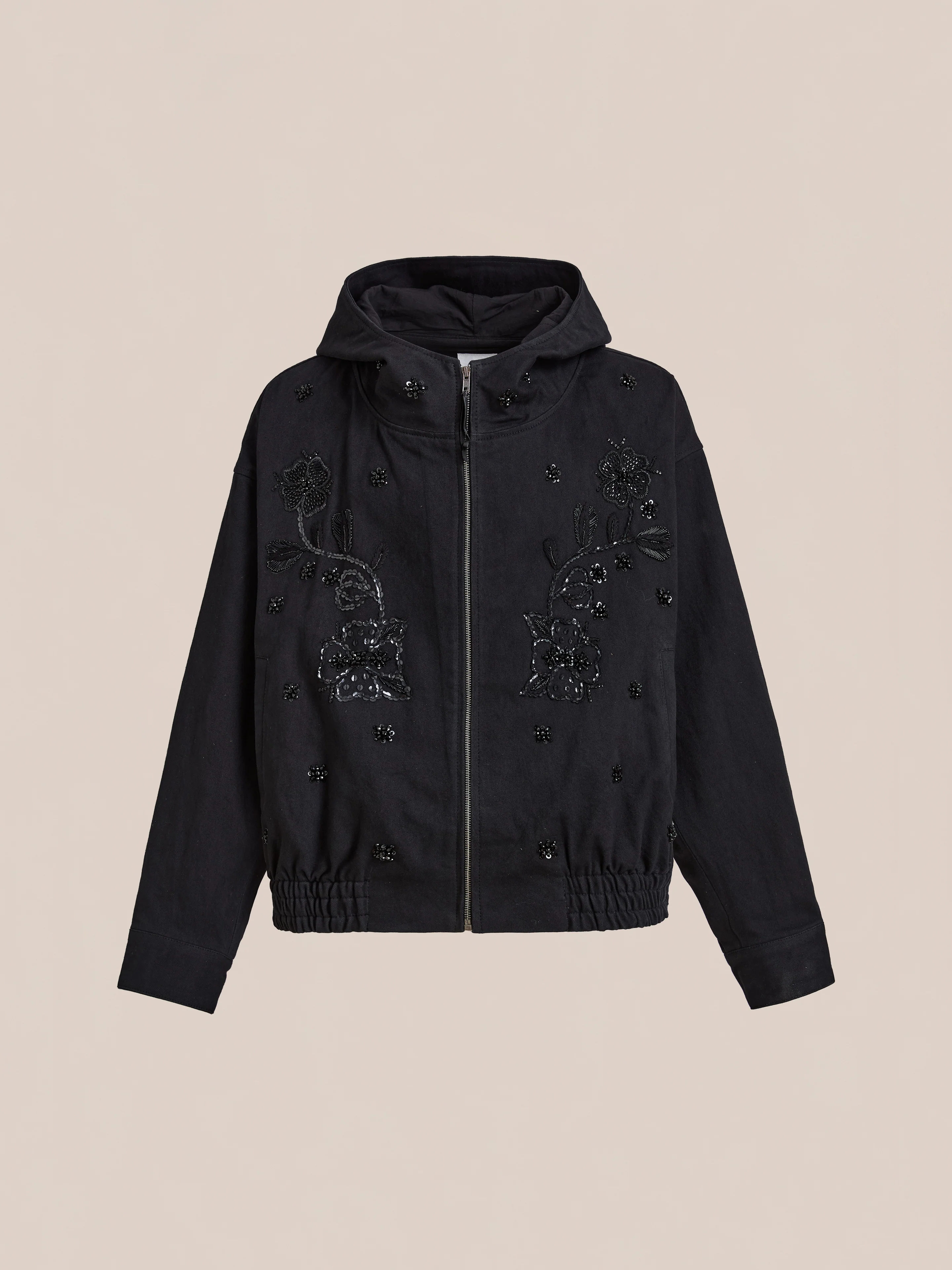 Hand Embroidered Tonal Anorak Jacket - Image 9