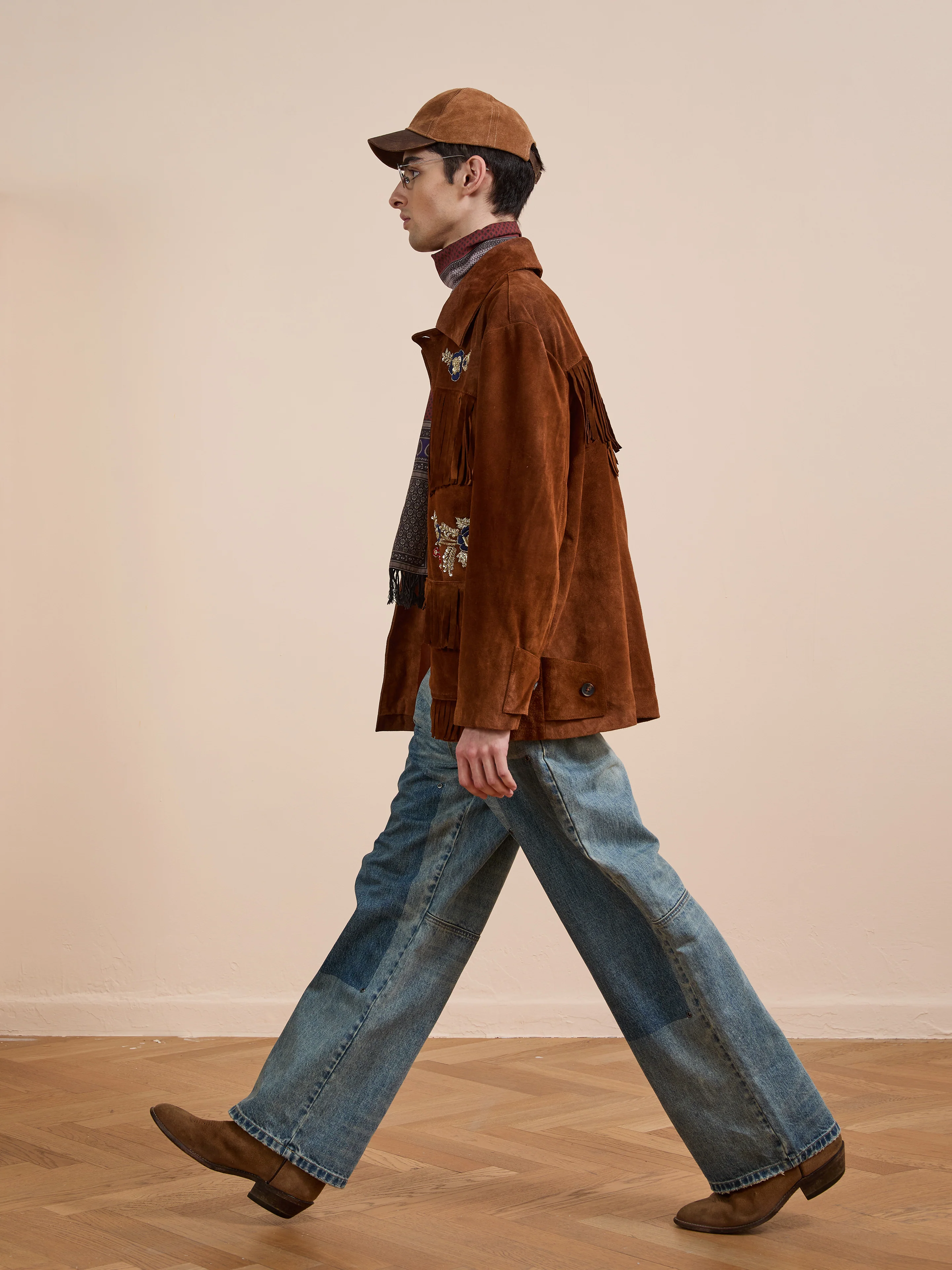 Hand Embroidered Suede Fringe Jacket - Image 16