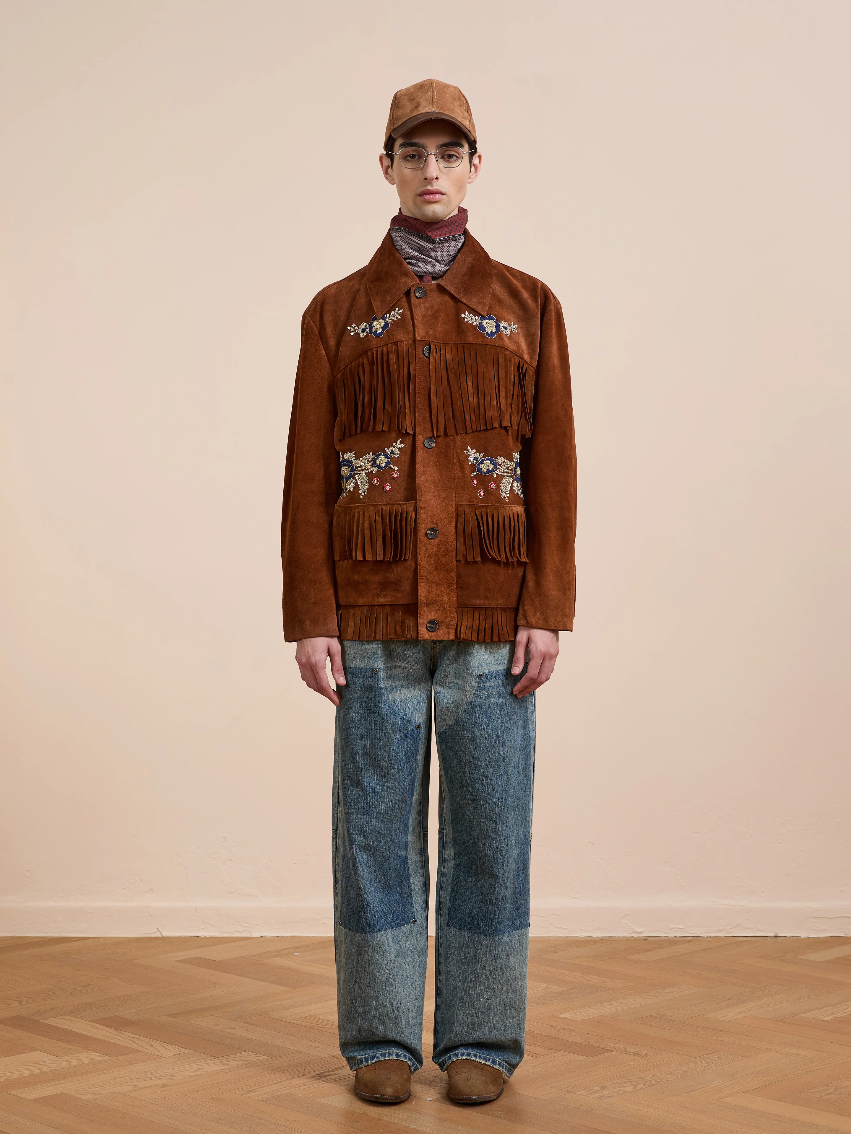 Hand Embroidered Suede Fringe Jacket - Image 17