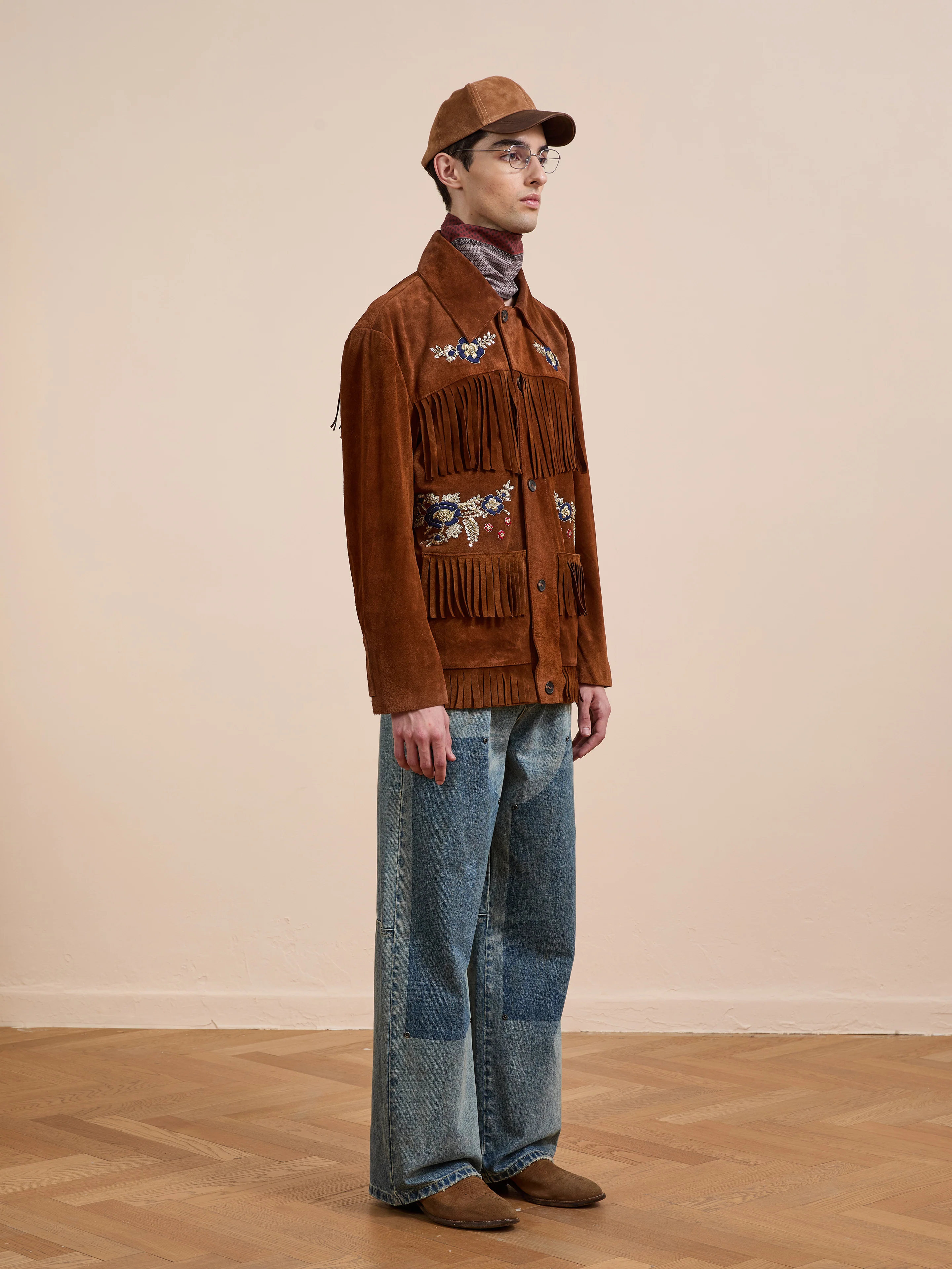 Hand Embroidered Suede Fringe Jacket - Image 18