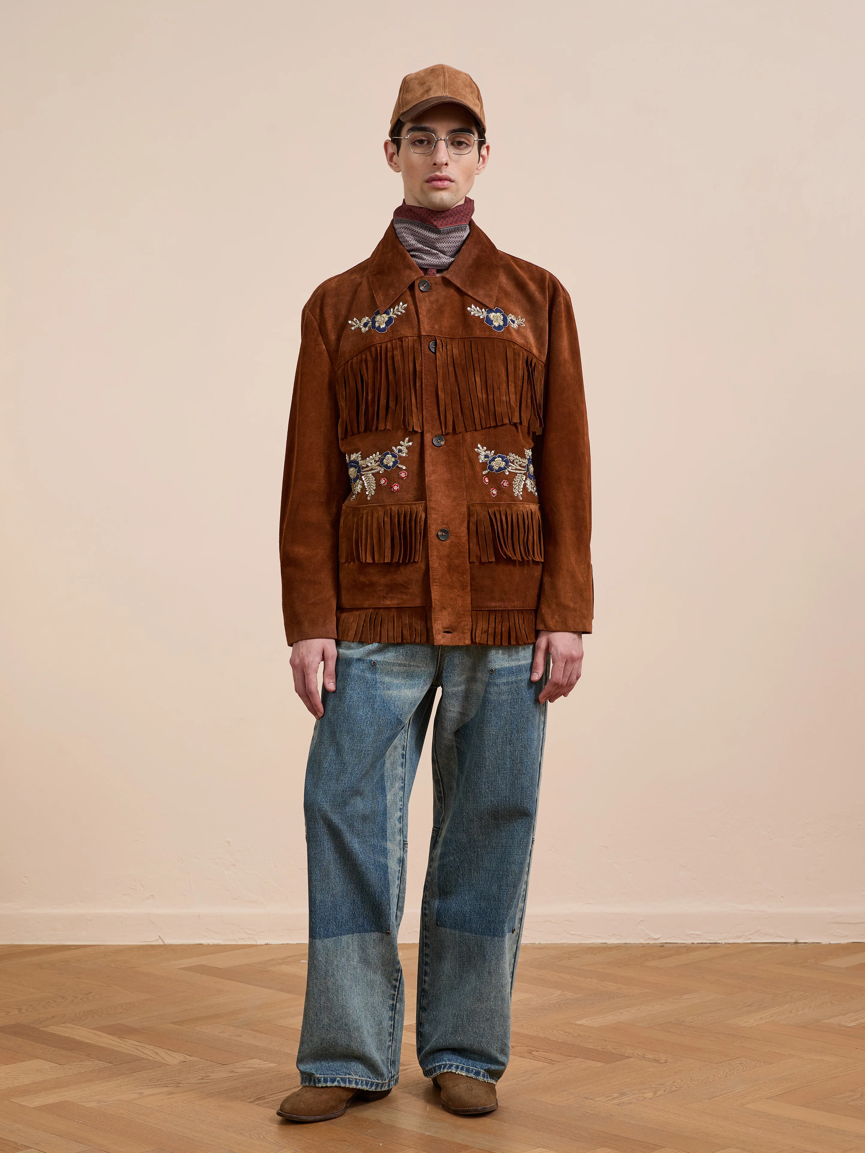 Hand Embroidered Suede Fringe Jacket - Image 19