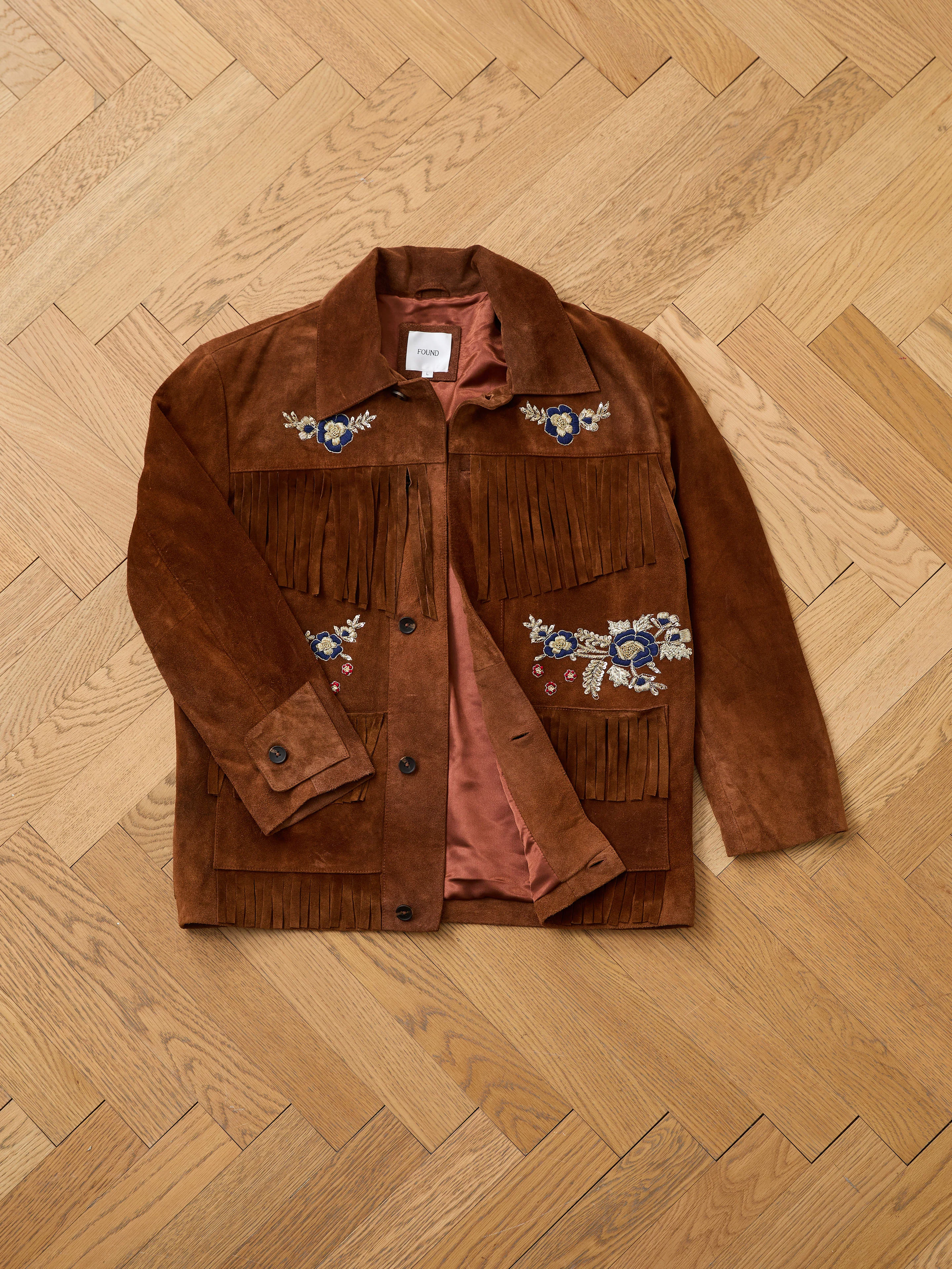 Hand Embroidered Suede Fringe Jacket - Image 21