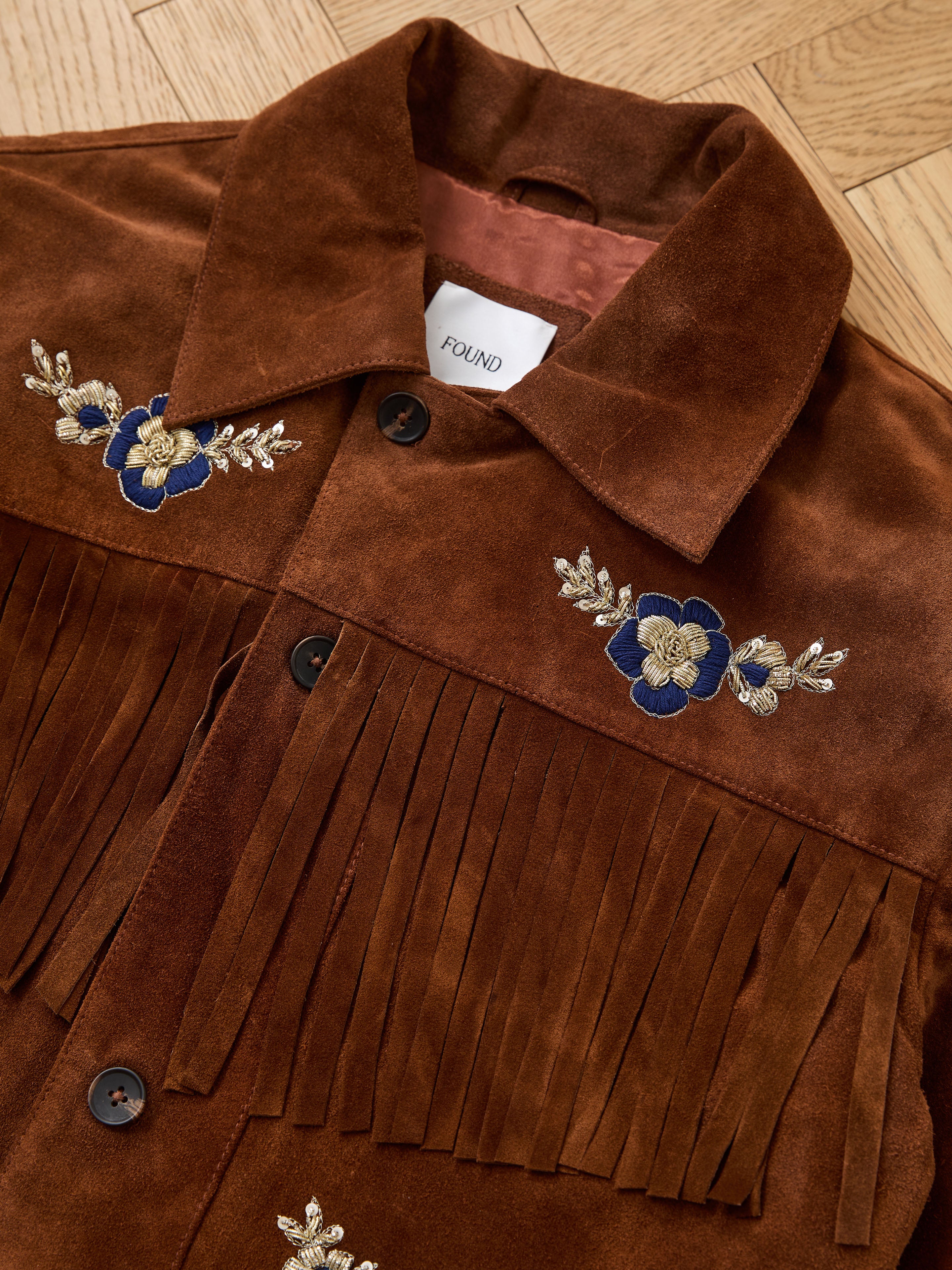 Hand Embroidered Suede Fringe Jacket - Image 22
