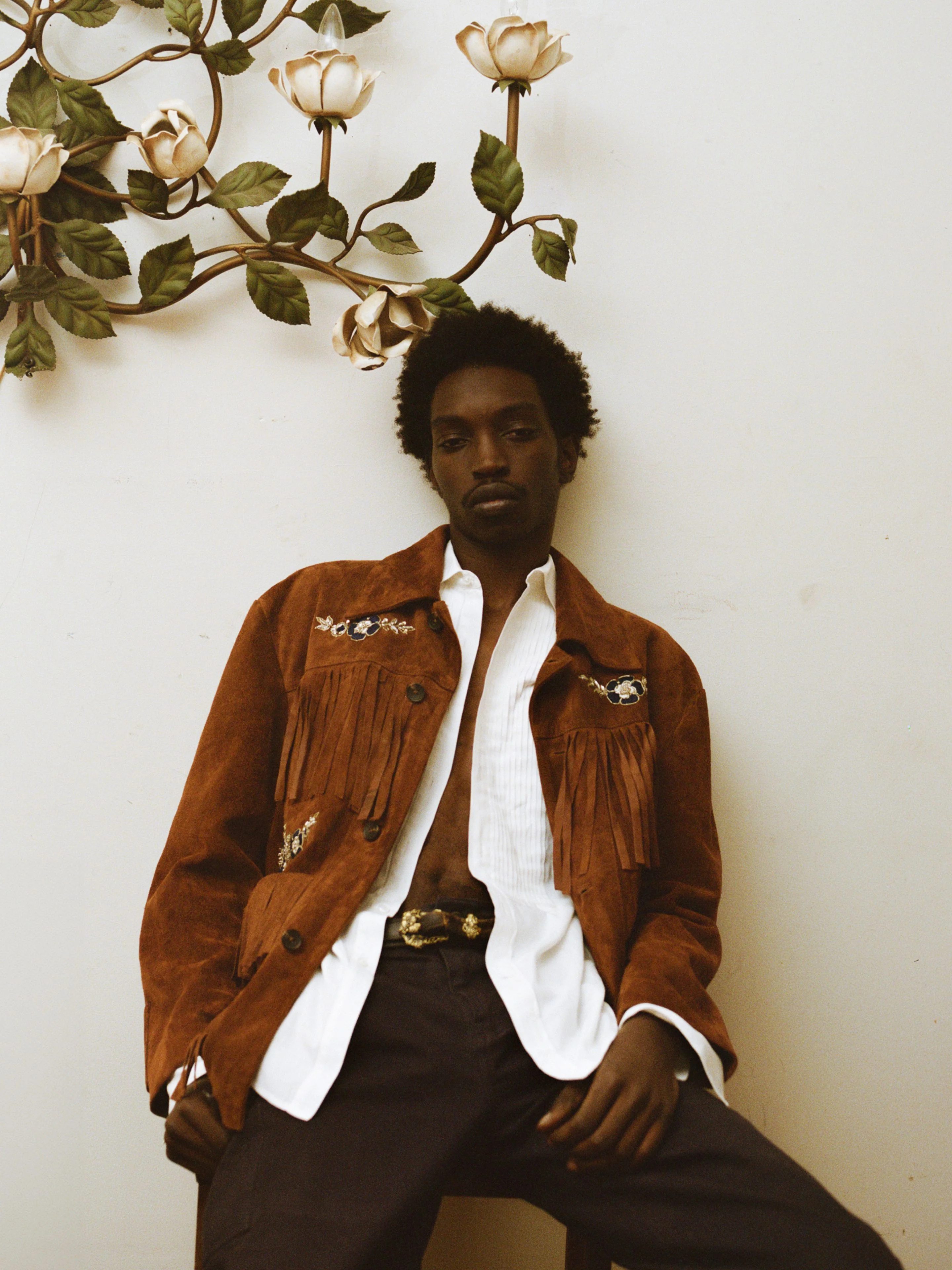 Hand Embroidered Suede Fringe Jacket - Image 4