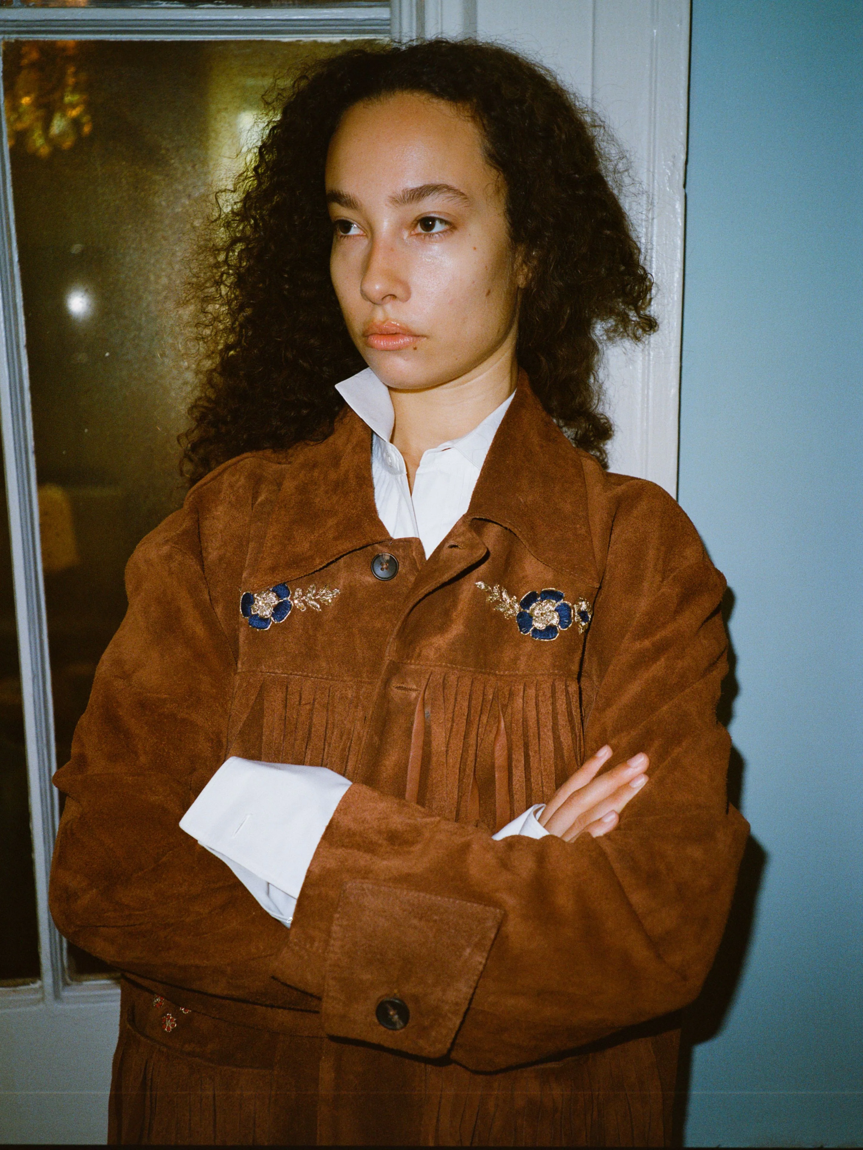 Hand Embroidered Suede Fringe Jacket - Image 6