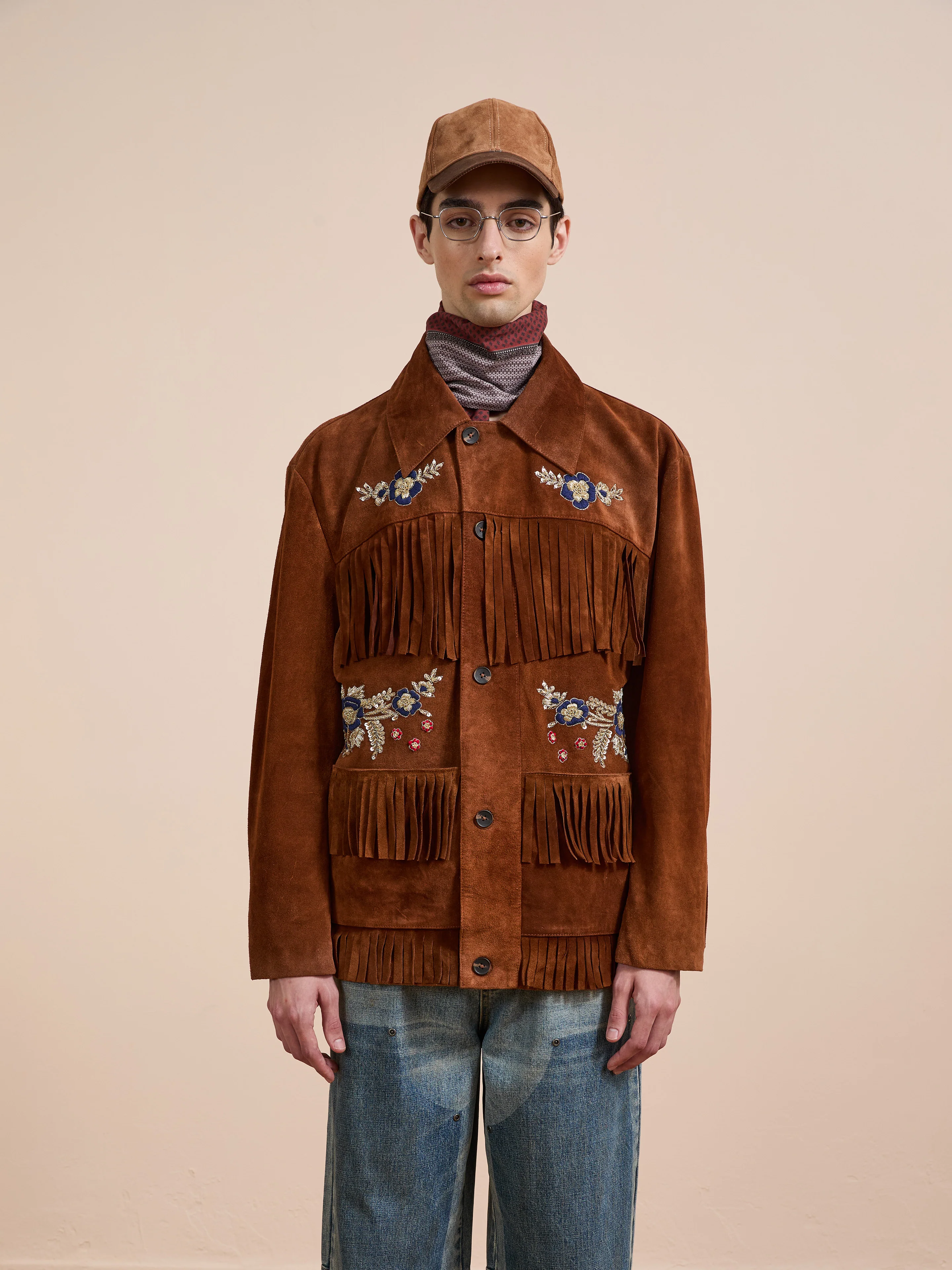 Hand Embroidered Suede Fringe Jacket - Image 7
