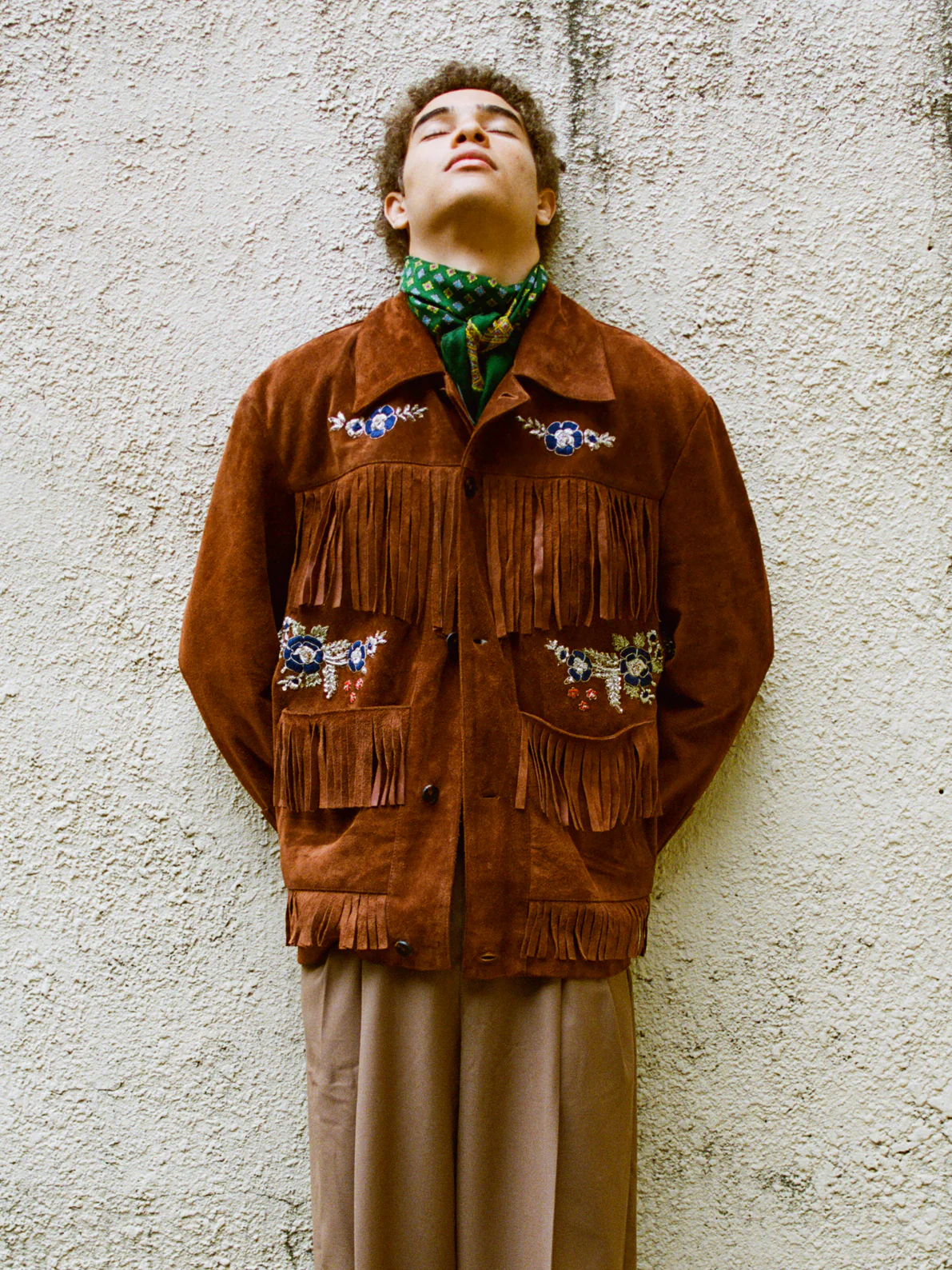 Hand Embroidered Suede Fringe Jacket - Image 8