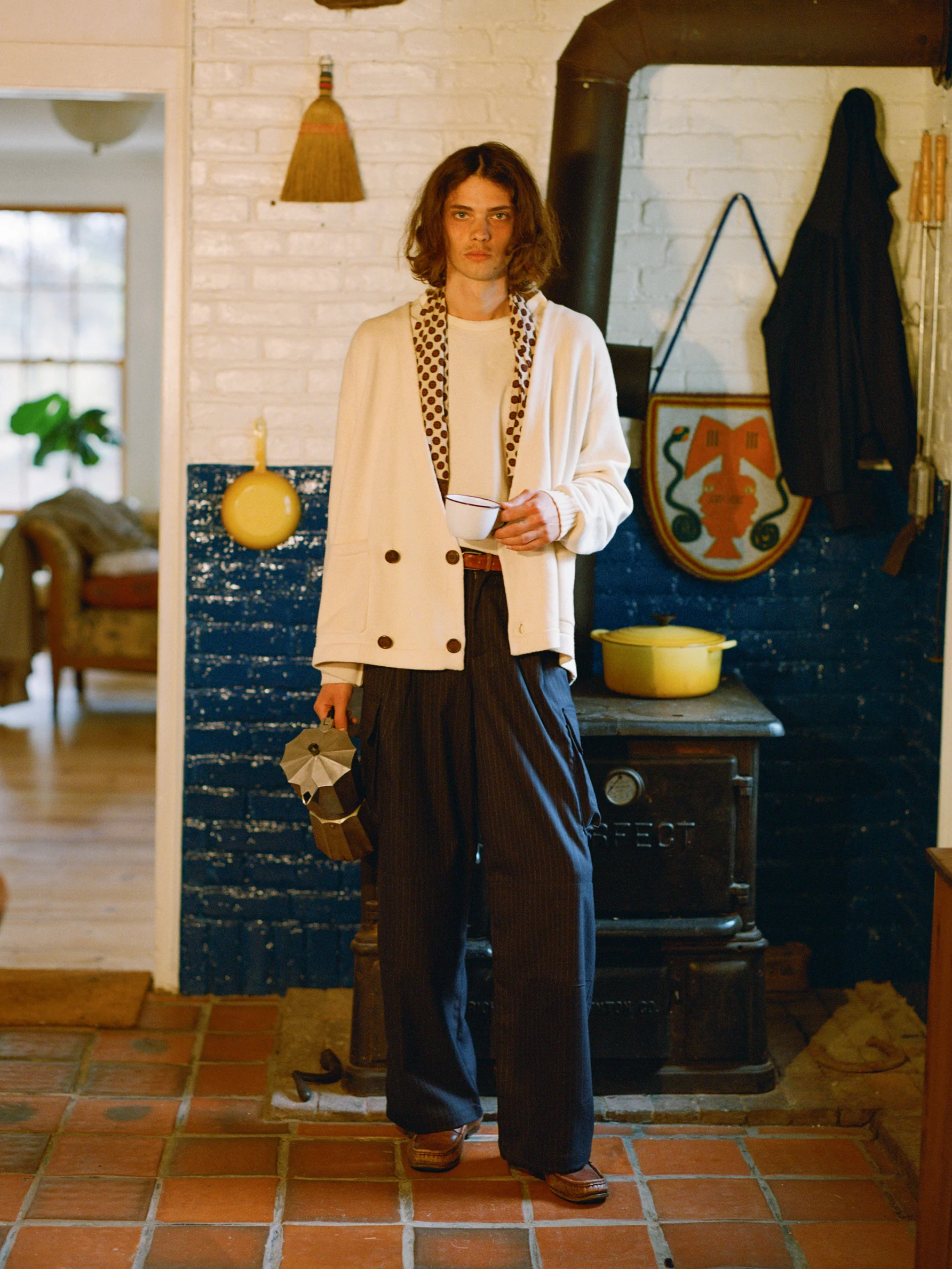 Hava Pinstripe Pleated Cargo Trousers - Image 9