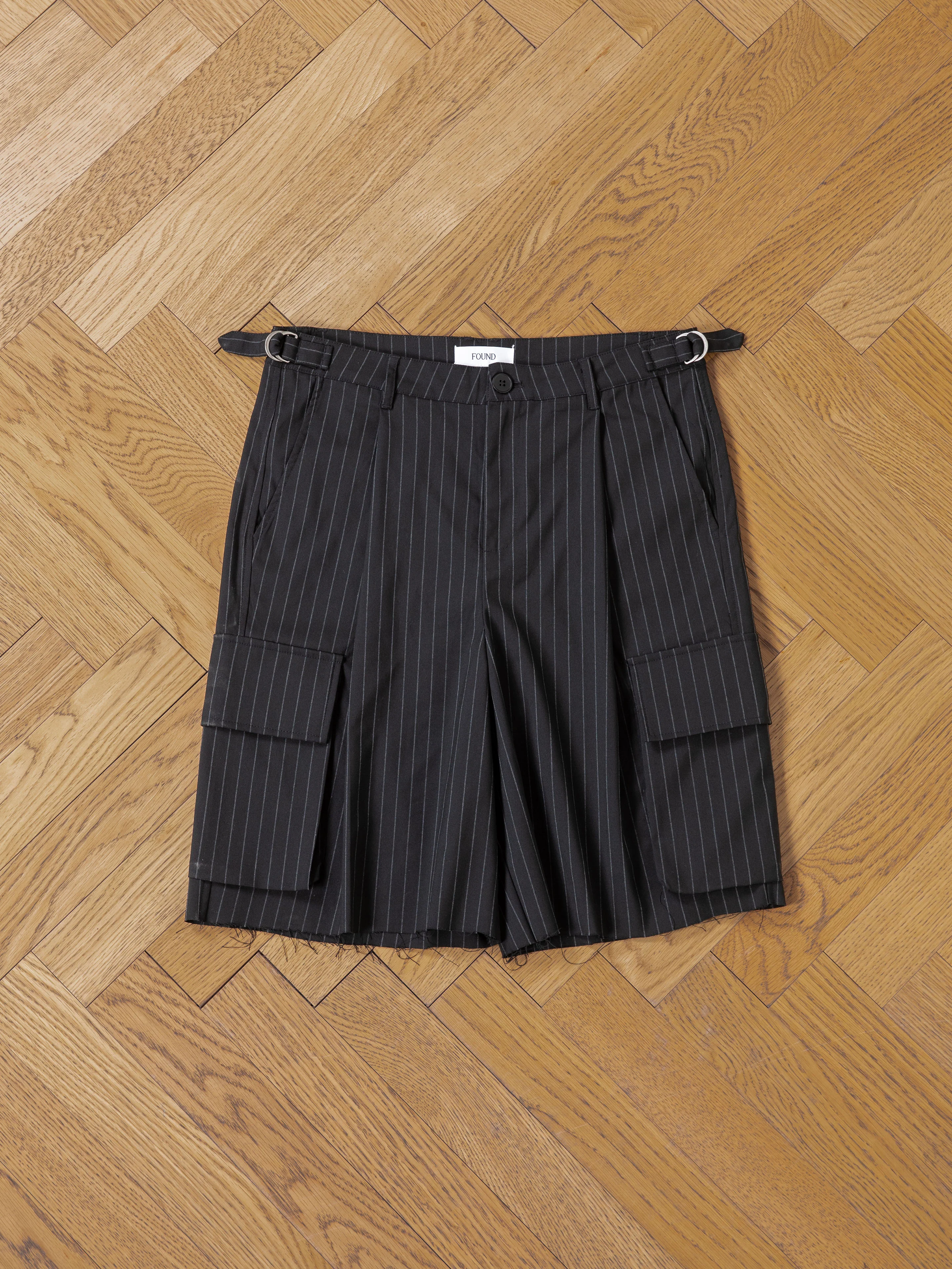 Hava Pinstripe Pleated Cargo Trouser Shorts - Image 11
