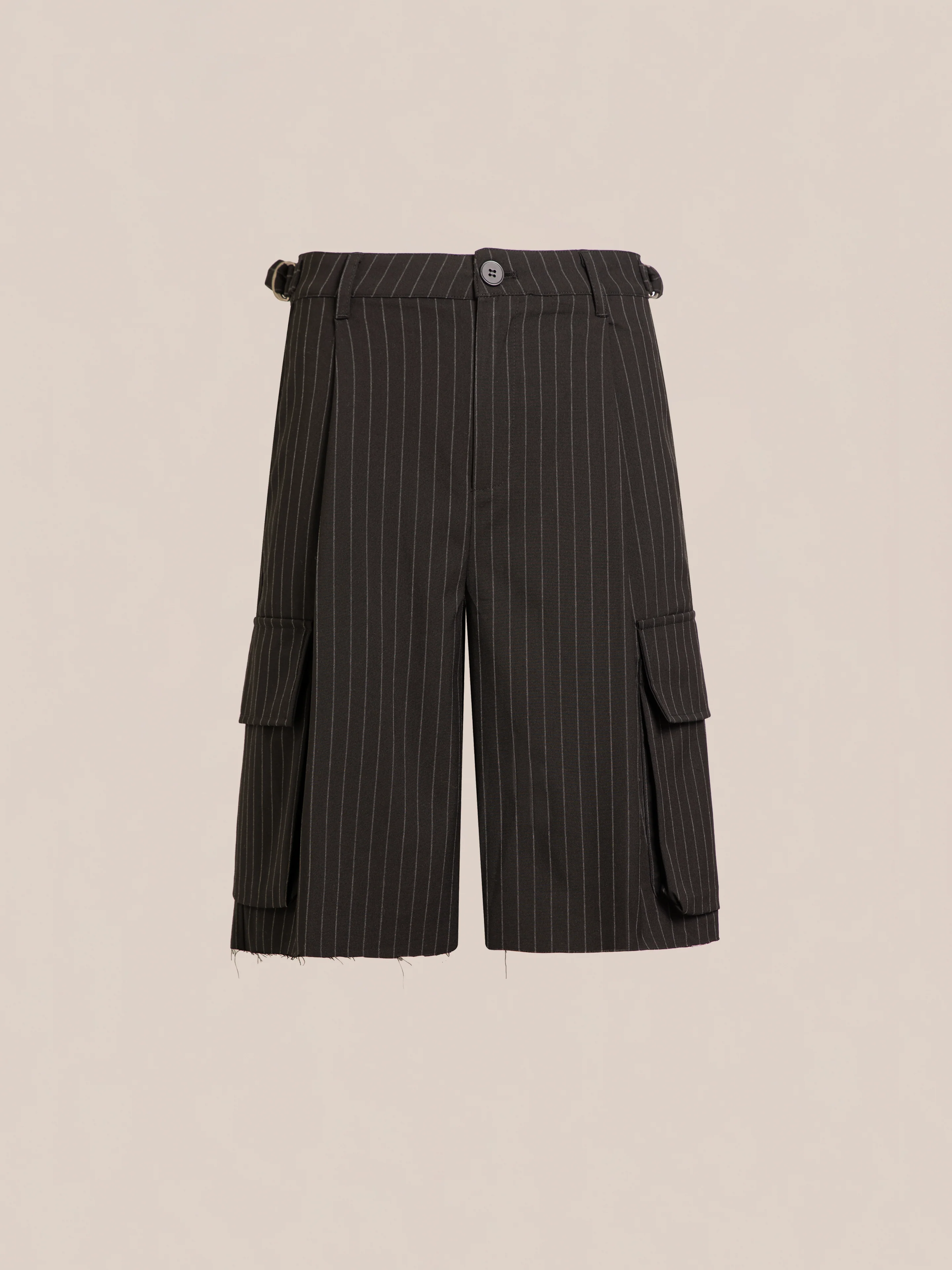 Hava Pinstripe Pleated Cargo Trouser Shorts - Image 5
