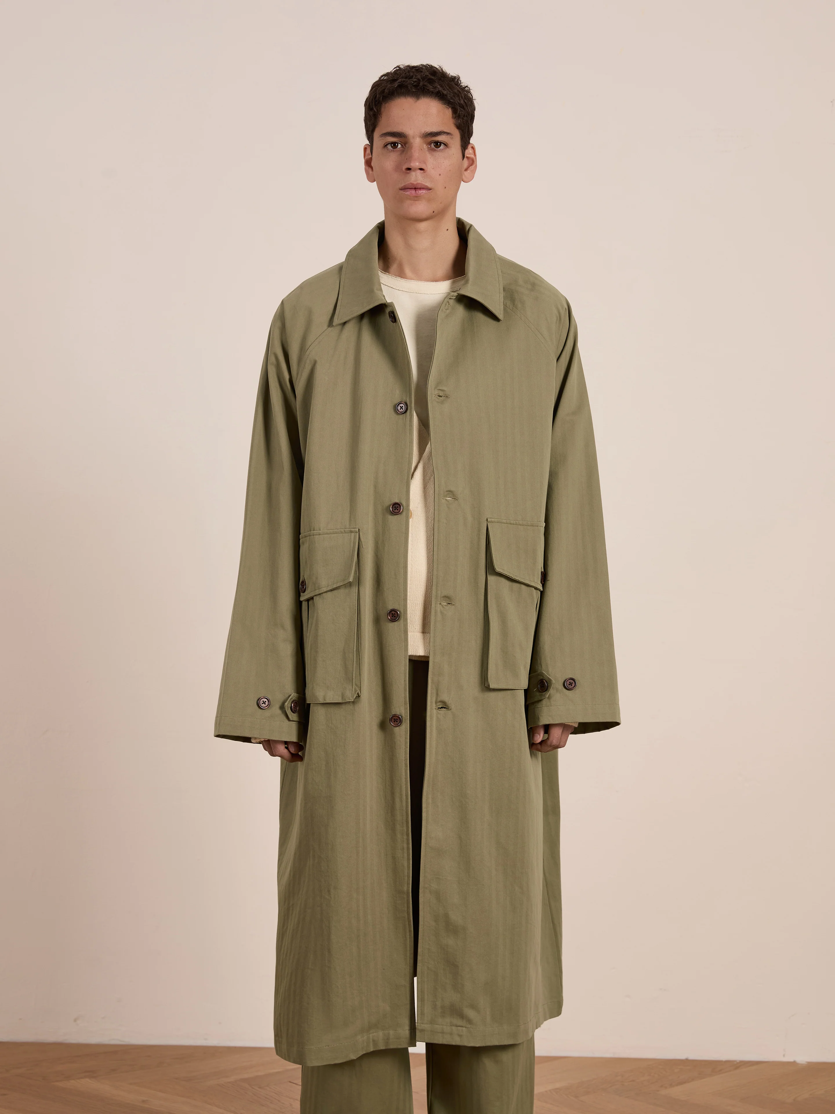 Herringbone Twill Trench Coat - Image 12