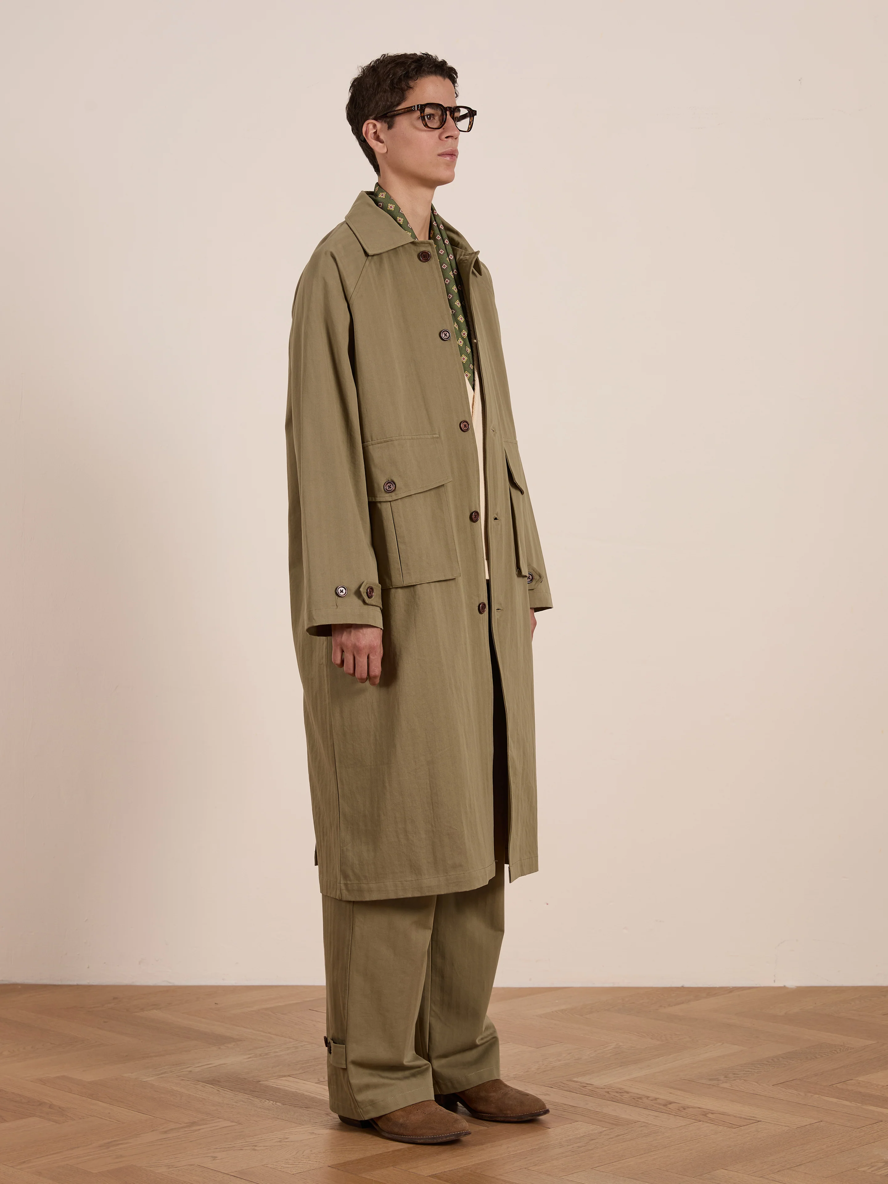 Herringbone Twill Trench Coat - Image 14