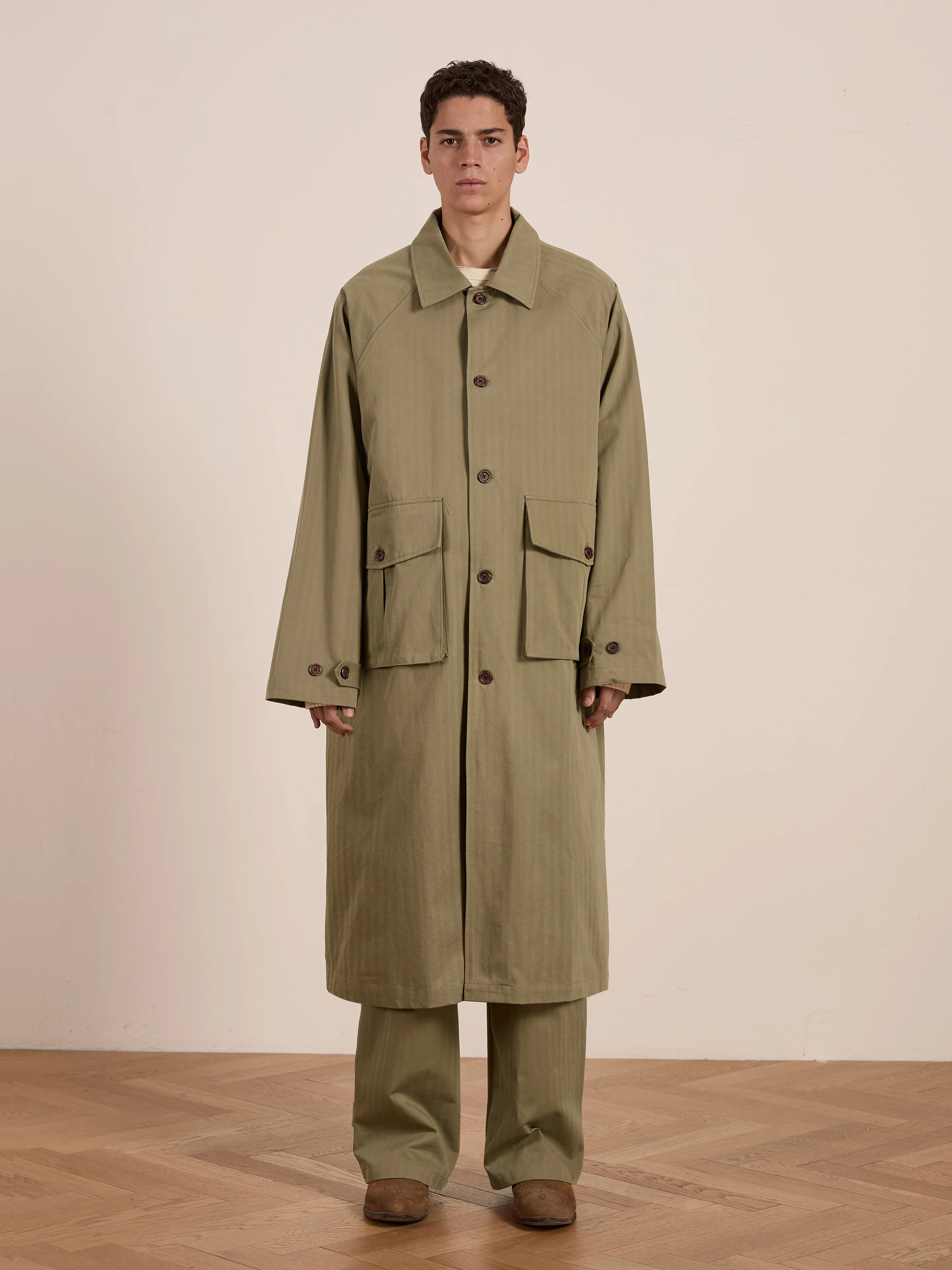 Herringbone Twill Trench Coat - Image 4