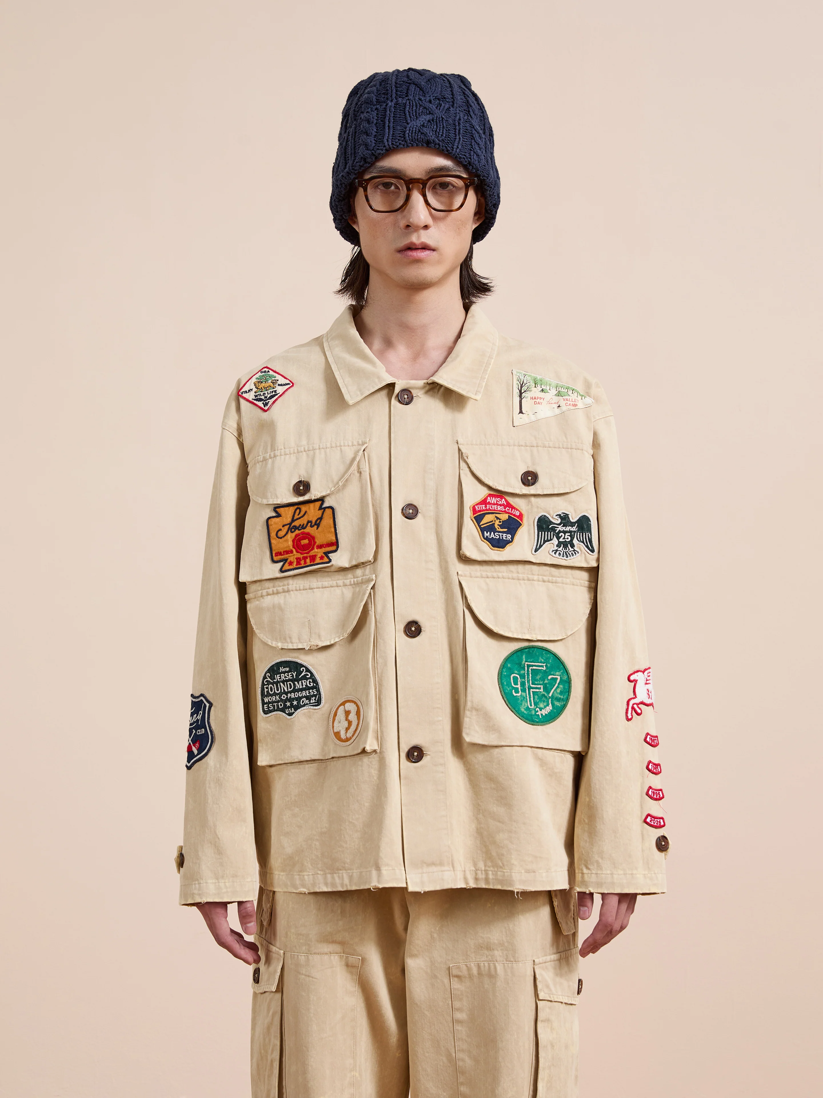 Herringbone Utility Patchwork Jacket