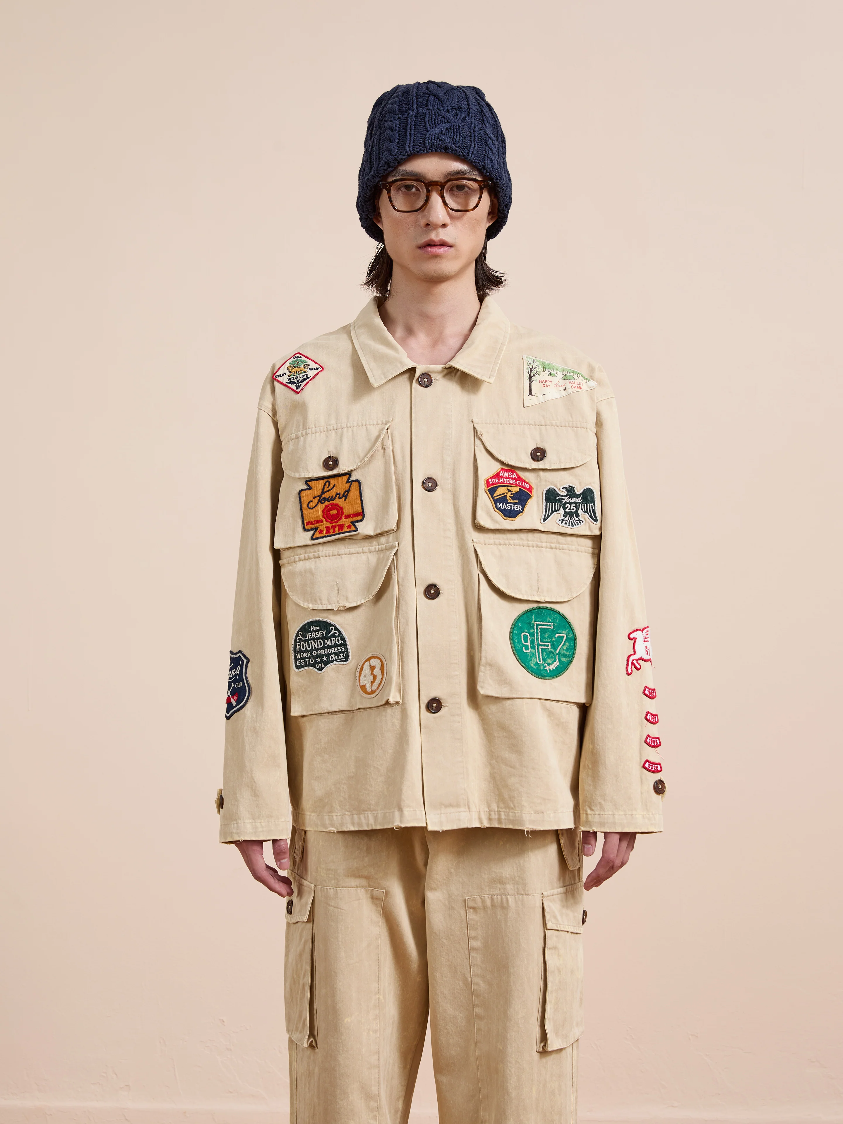 Herringbone Utility Patchwork Jacket - Image 12