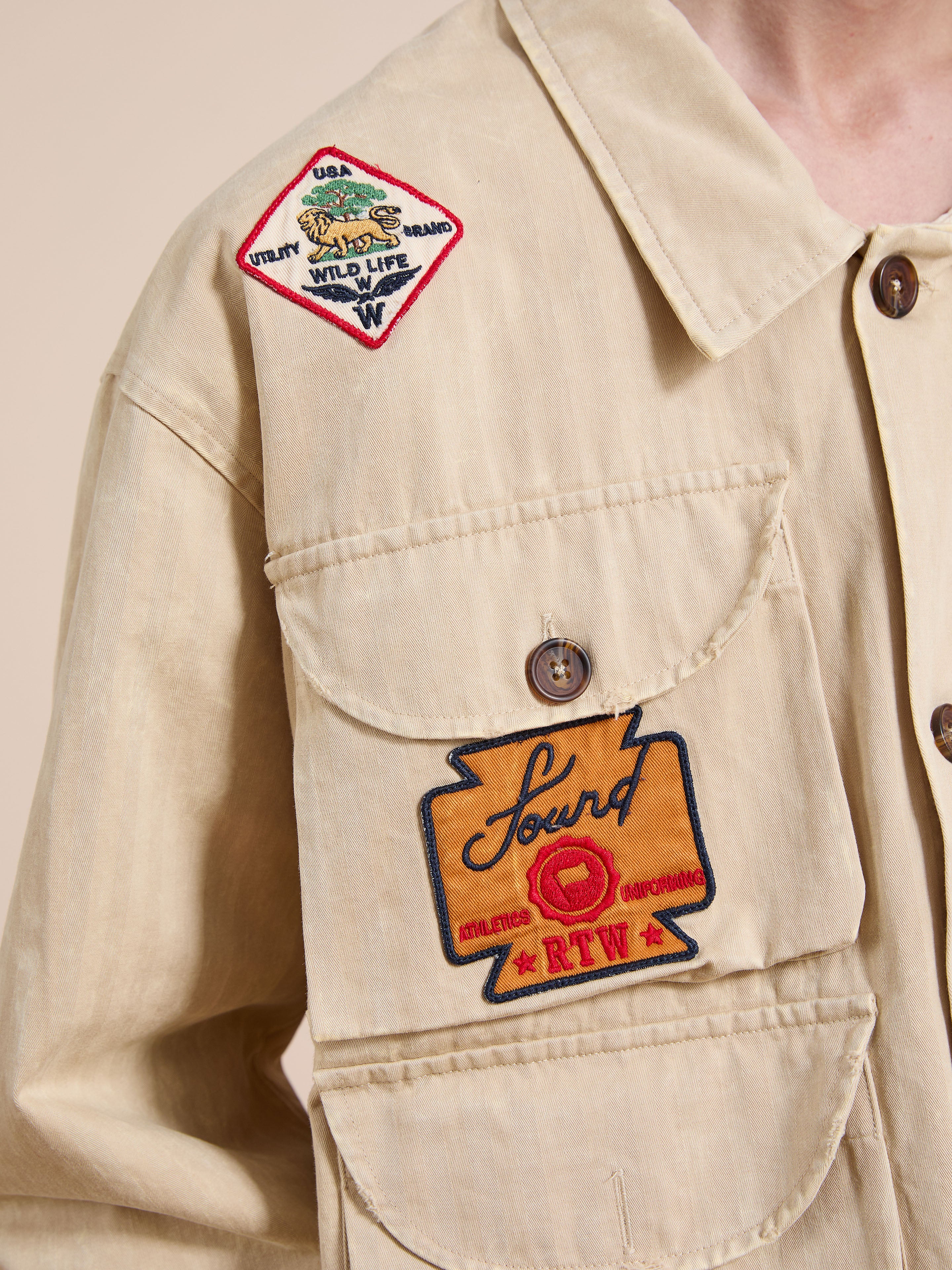 Herringbone Utility Patchwork Jacket - Image 15