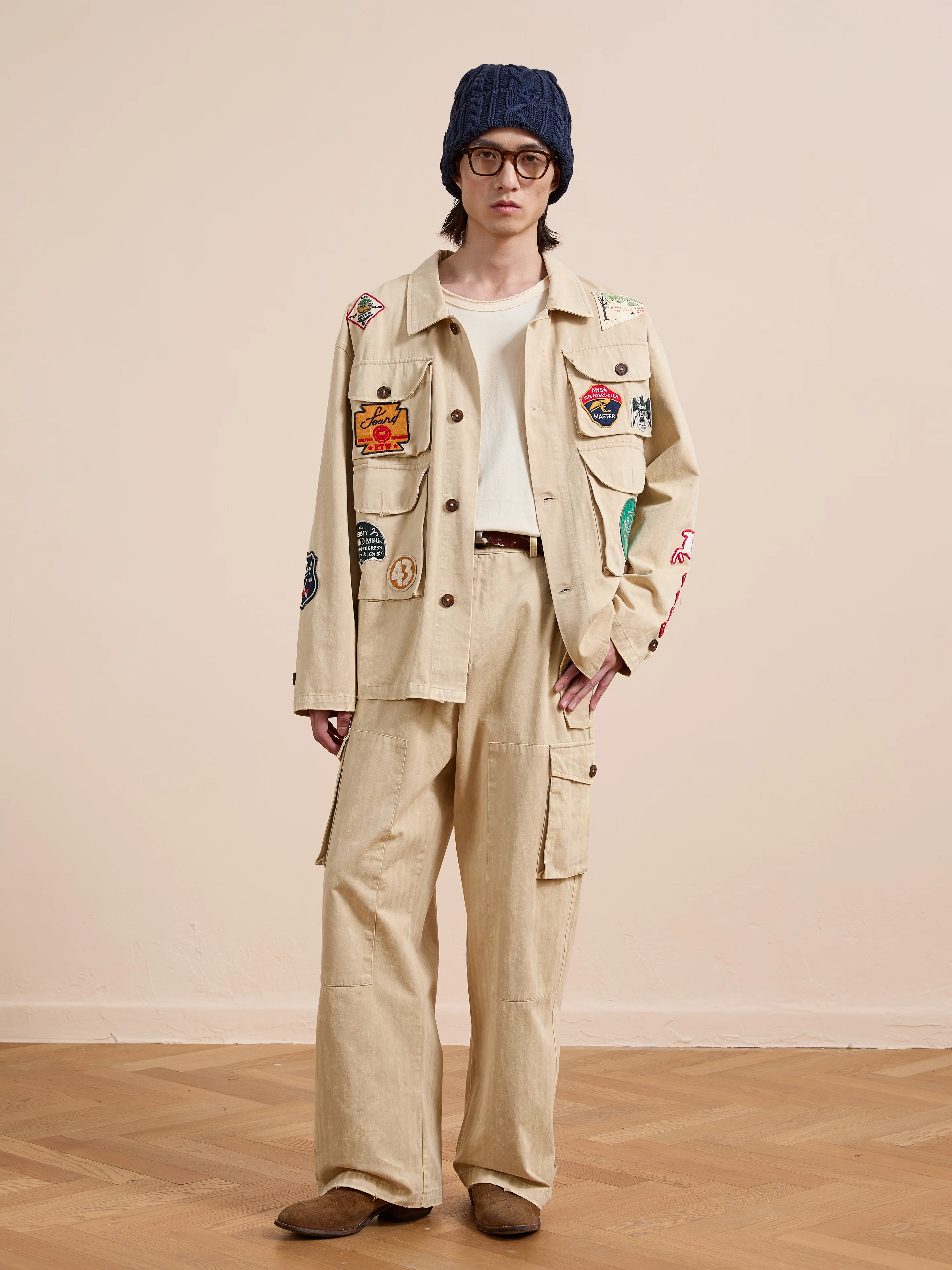 Herringbone Utility Patchwork Jacket - Image 4