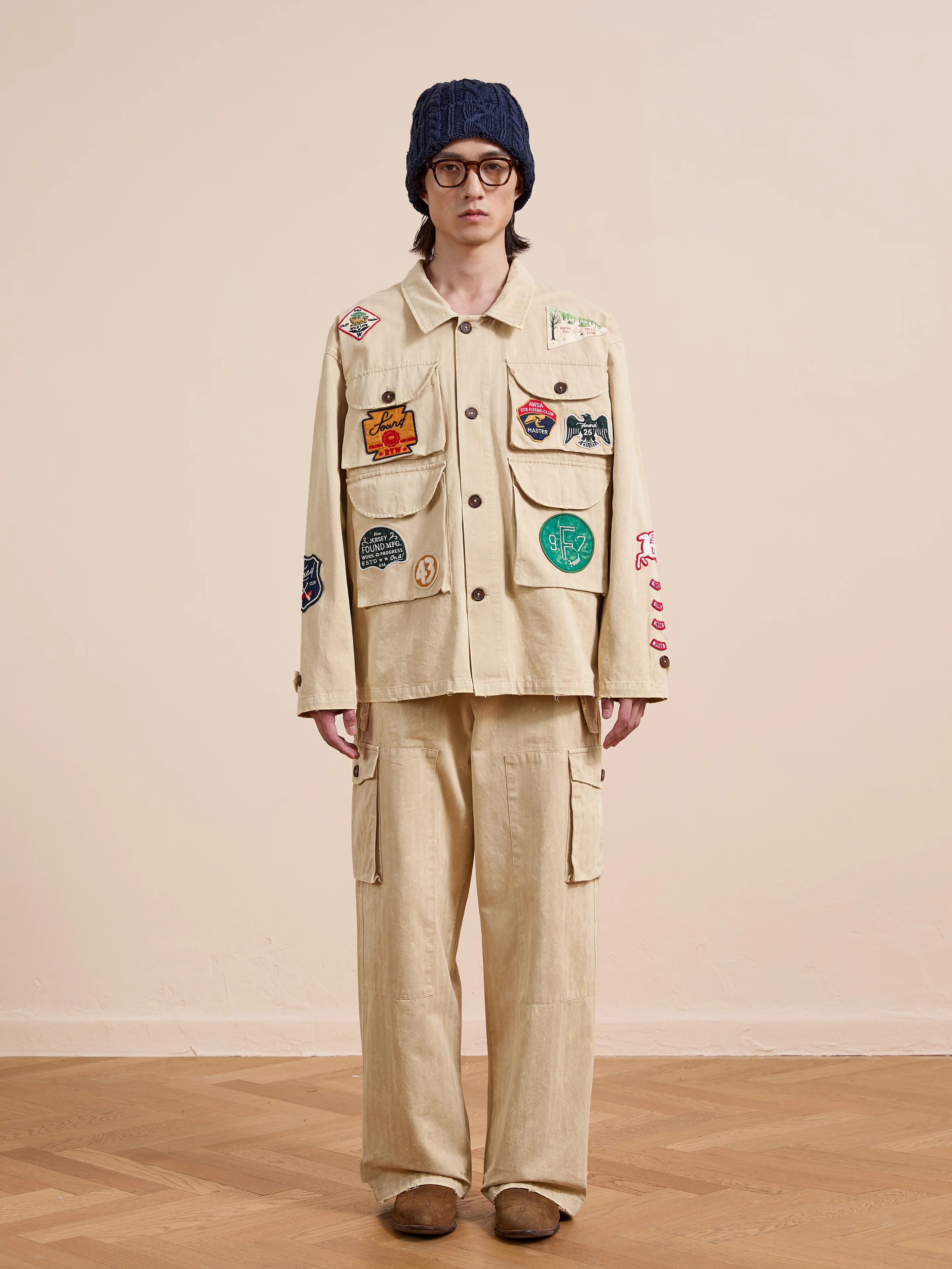 Herringbone Utility Patchwork Jacket - Image 7